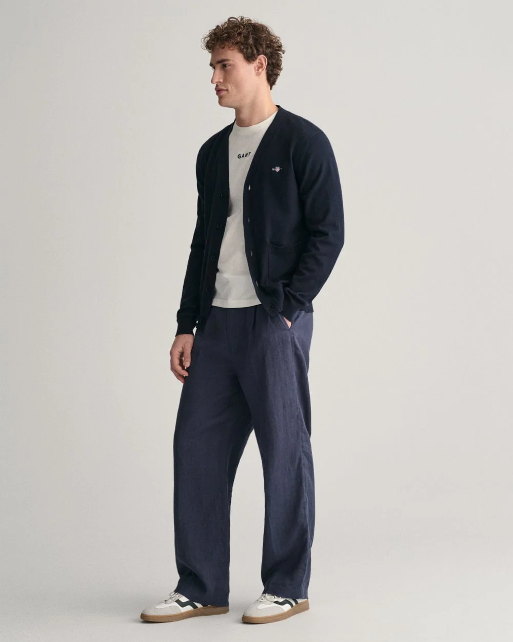 GANT Mens Classic Cotton V-Neck Cardigan - Image 3