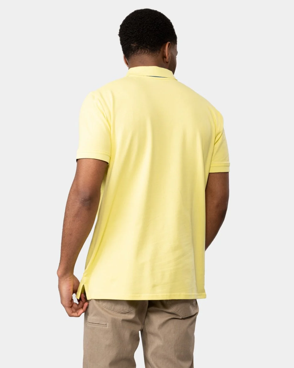 GANT Mens Contrast Collar Pique Short Sleeve Rugger - 719 Clear Yellow - Image 5