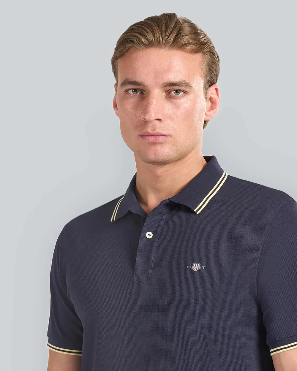 GANT Mens Contrast Tipping Polo 433 Evening Blue - Image 4
