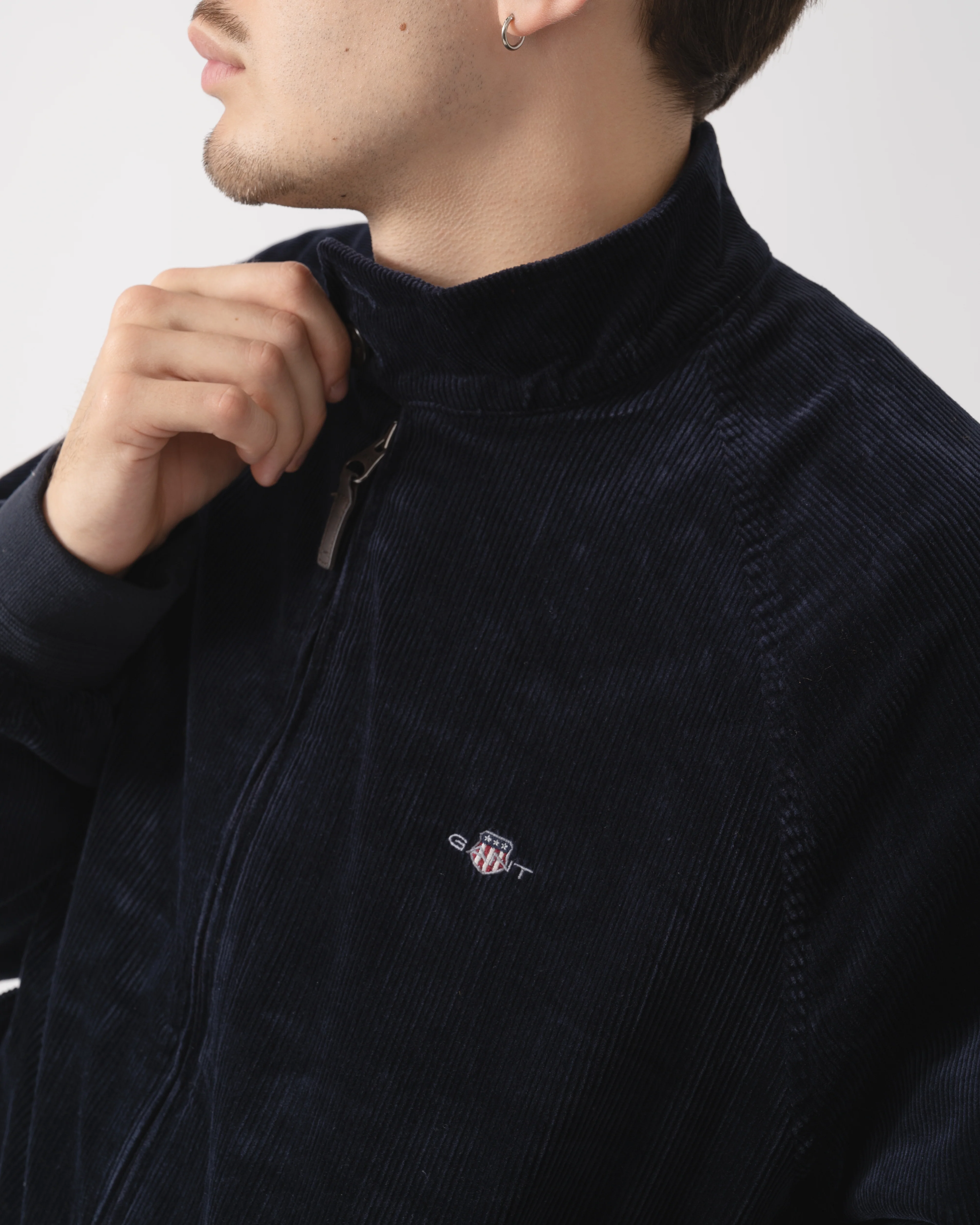 GANT Mens Cord Harrington Jacket - 433 Evening Blue - Image 2