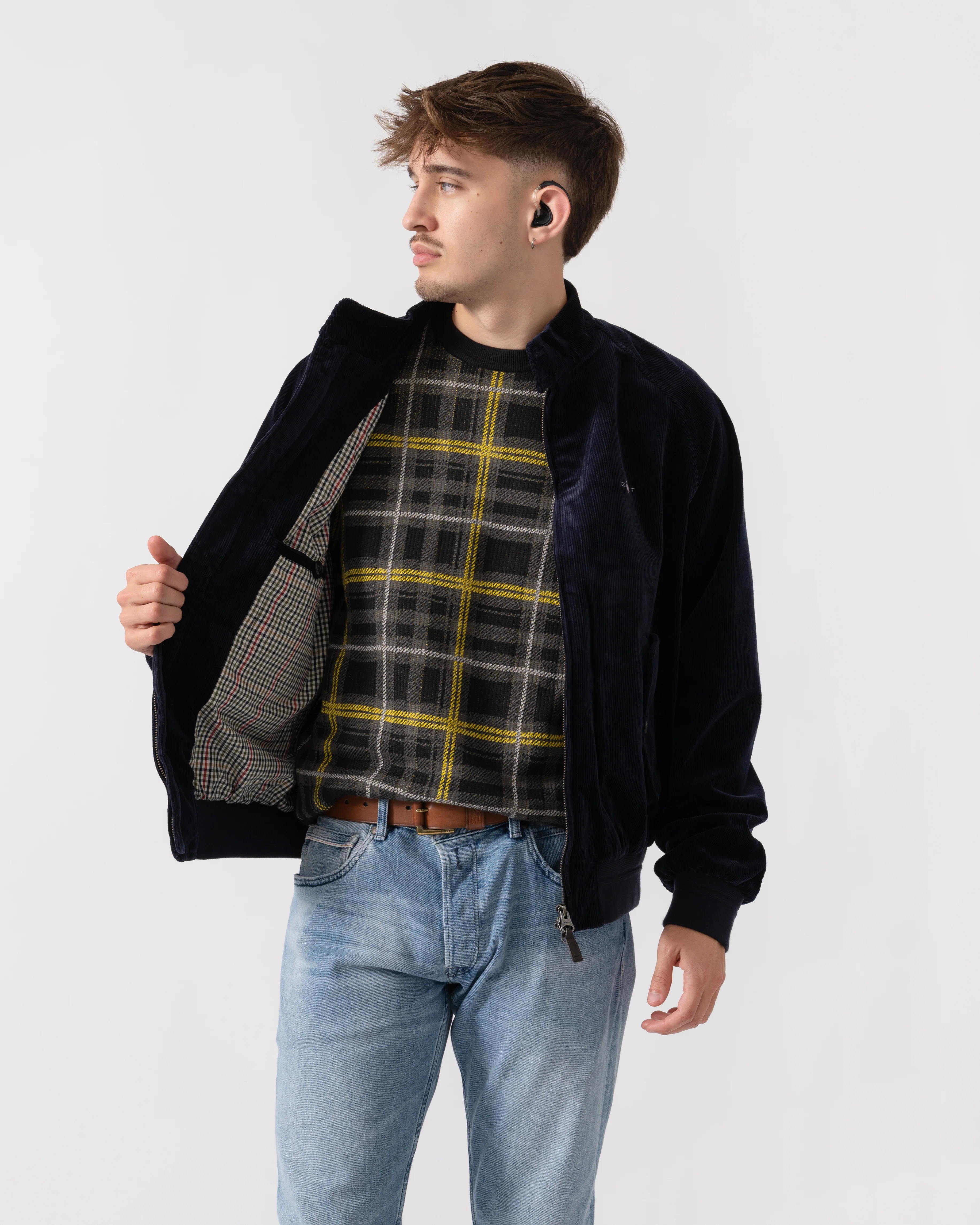 GANT Mens Cord Harrington Jacket - 433 Evening Blue - Image 4