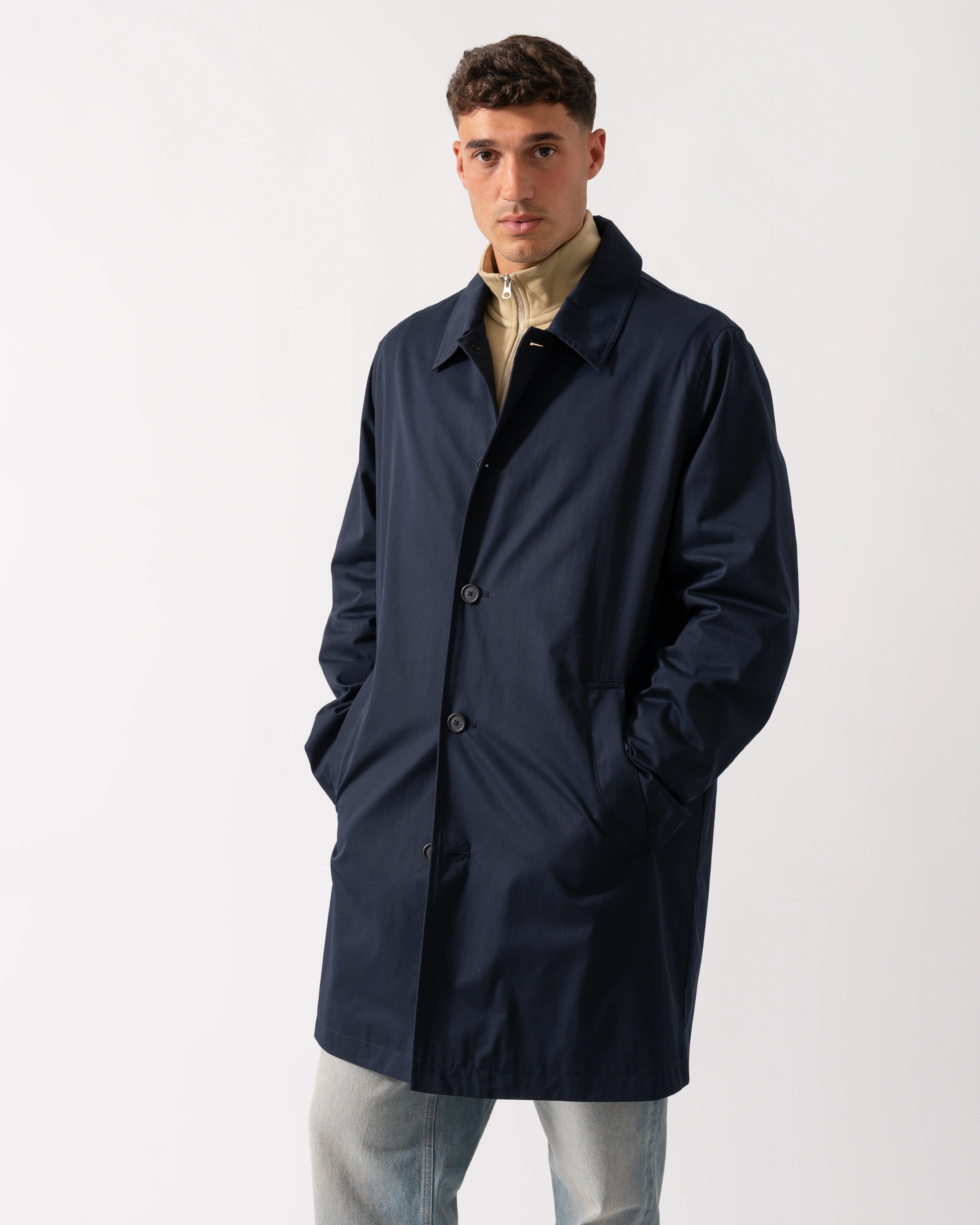 GANT Mens Cotton Car Coat - 433 Evening Blue - Image 4