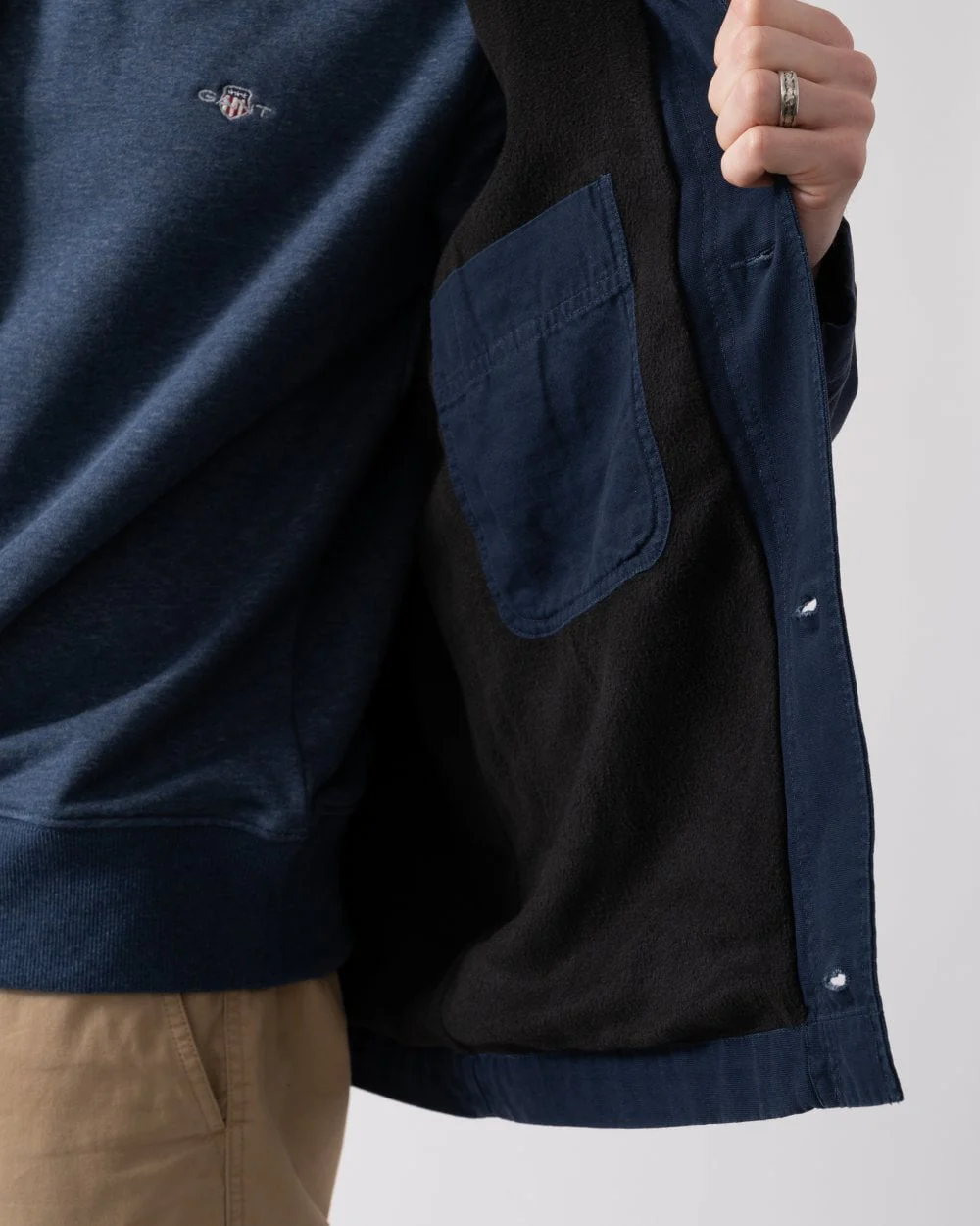 GANT Mens Cotton Work Jacket - 410 Marine - Image 5