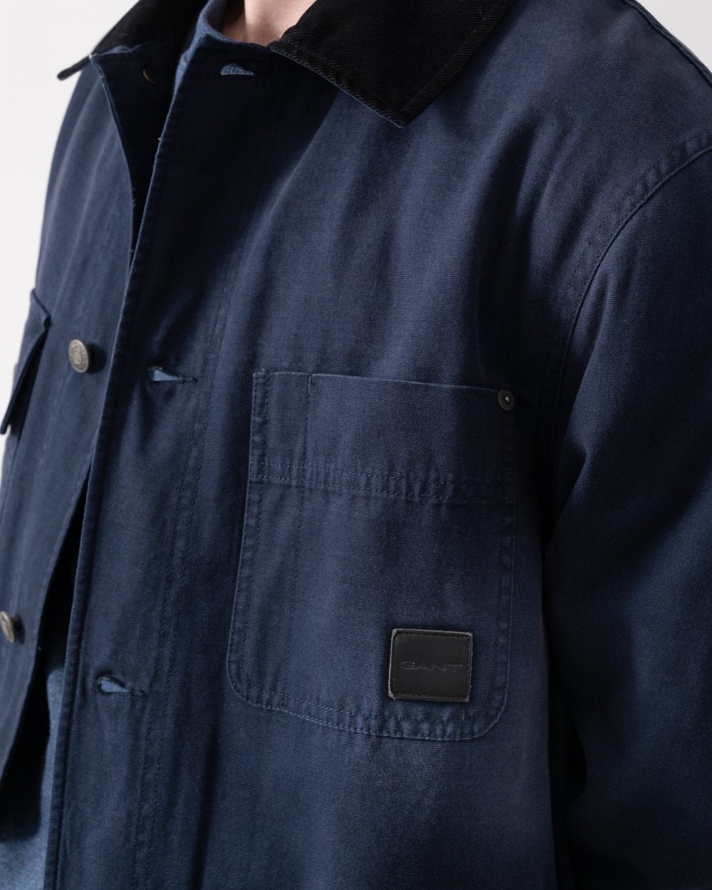 GANT Mens Cotton Work Jacket - 410 Marine - Image 6