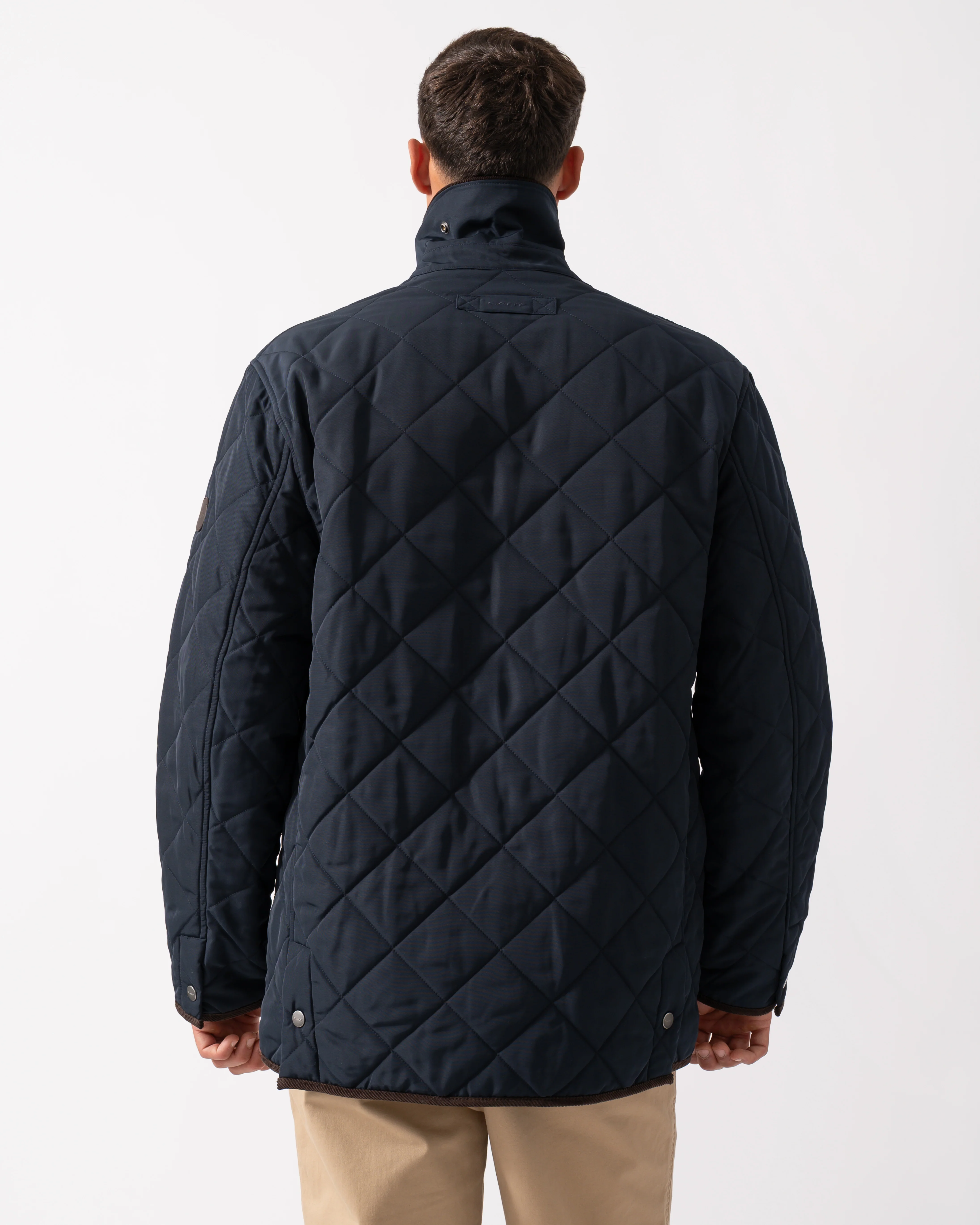 GANT Mens Diamond Quilted Fleece Jacket - 433 Evening Blue - Image 8