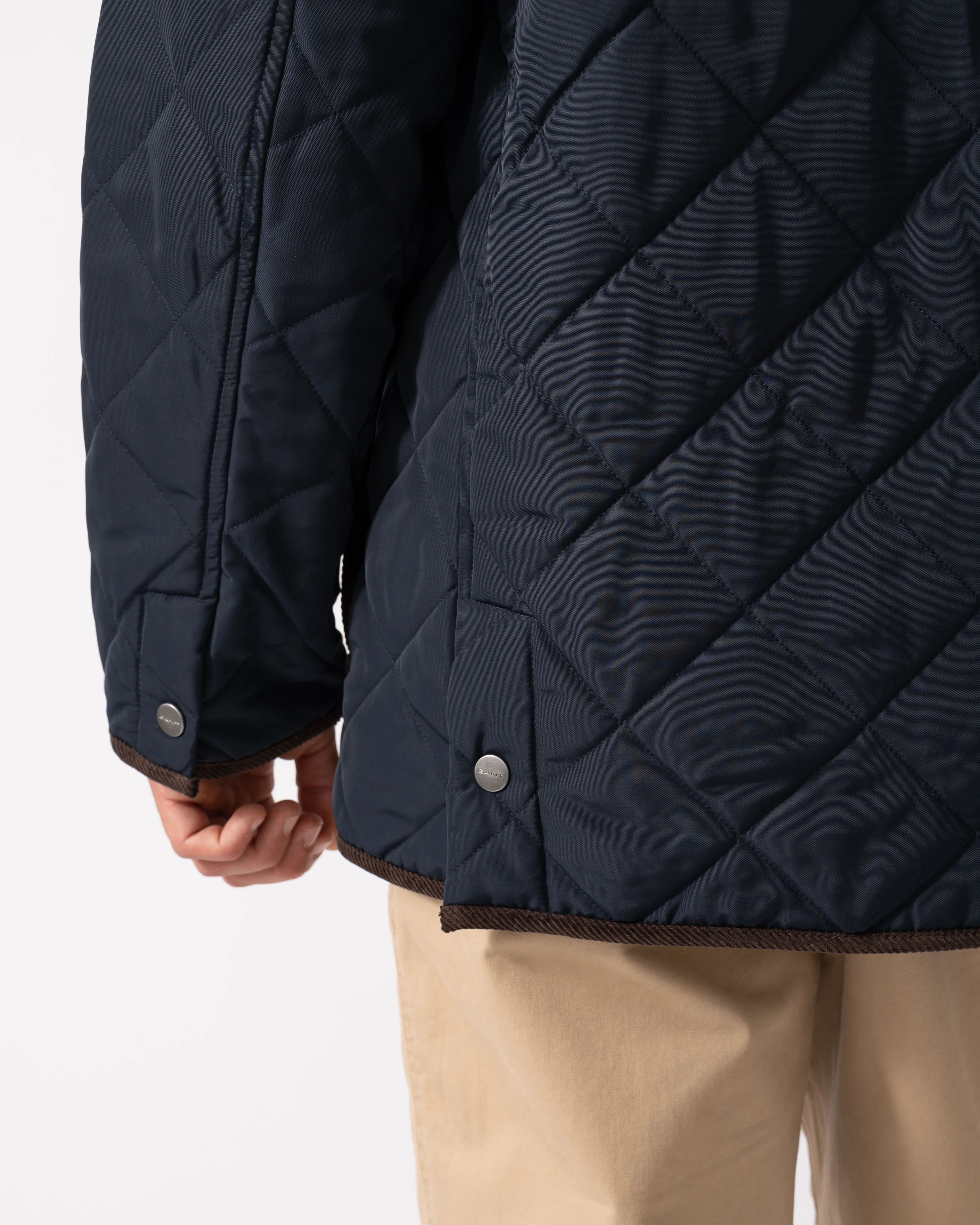 GANT Mens Diamond Quilted Fleece Jacket - 433 Evening Blue - Image 9