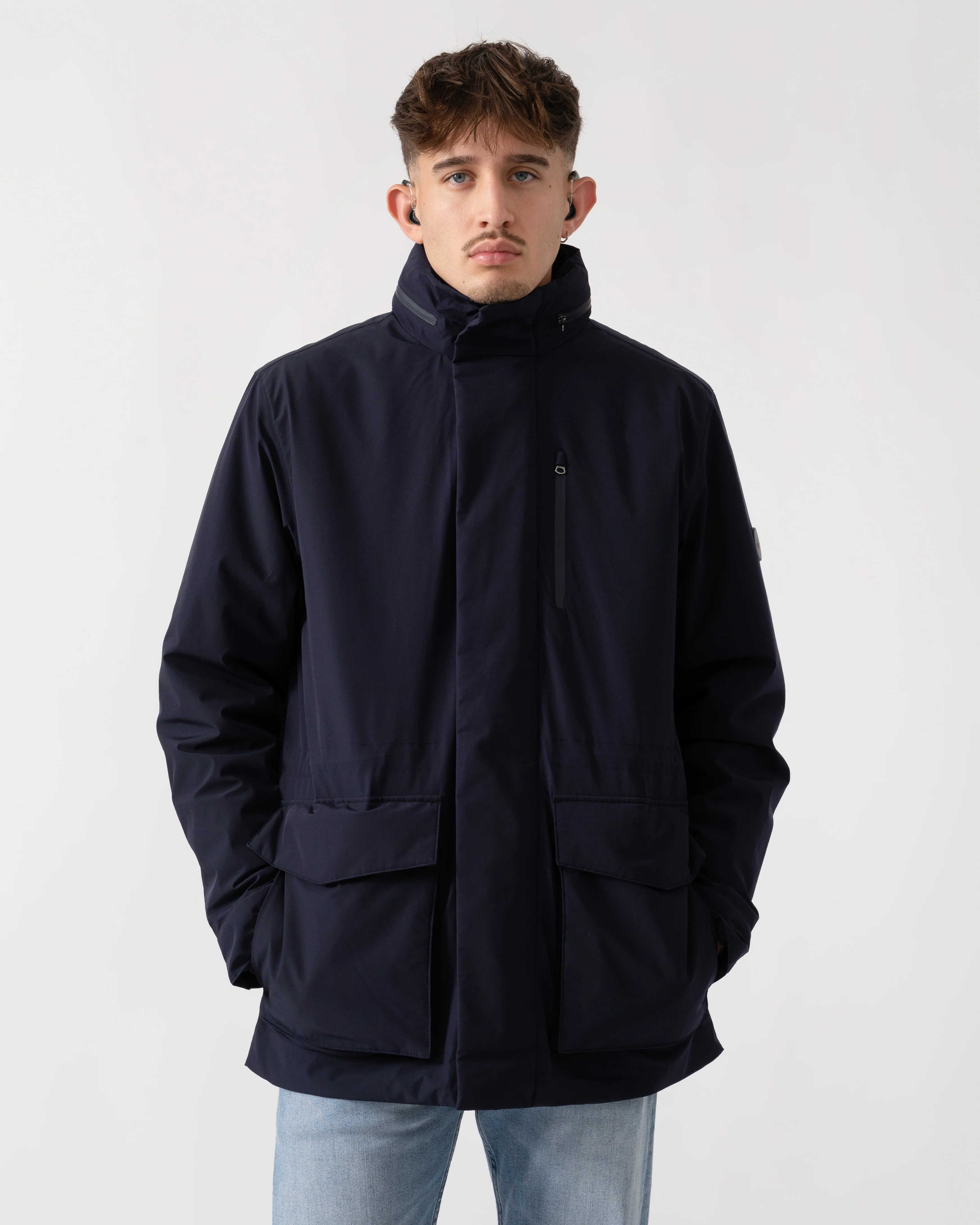 GANT Mens Double Mid Length Jacket - 433 Evening Blue - Image 2