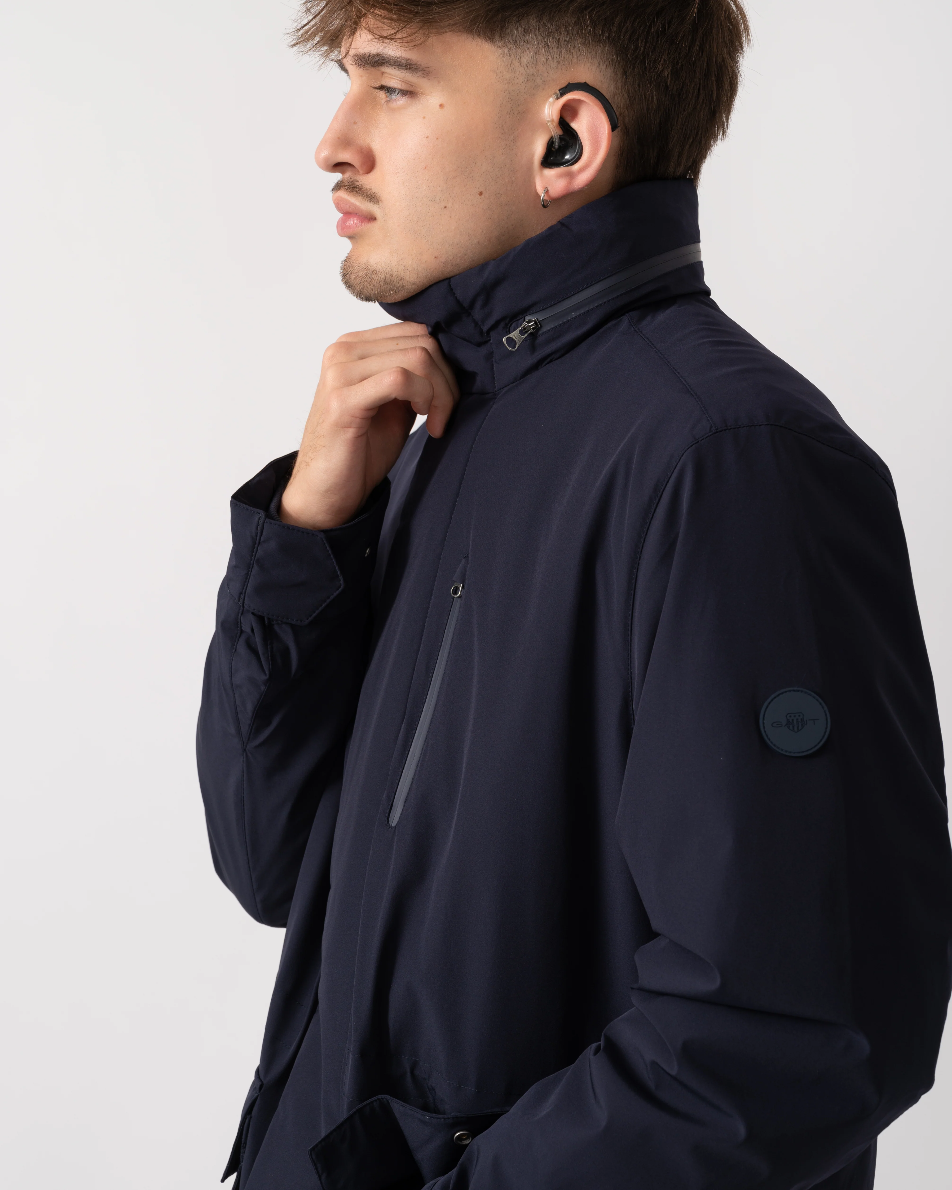 GANT Mens Double Mid Length Jacket - 433 Evening Blue - Image 3