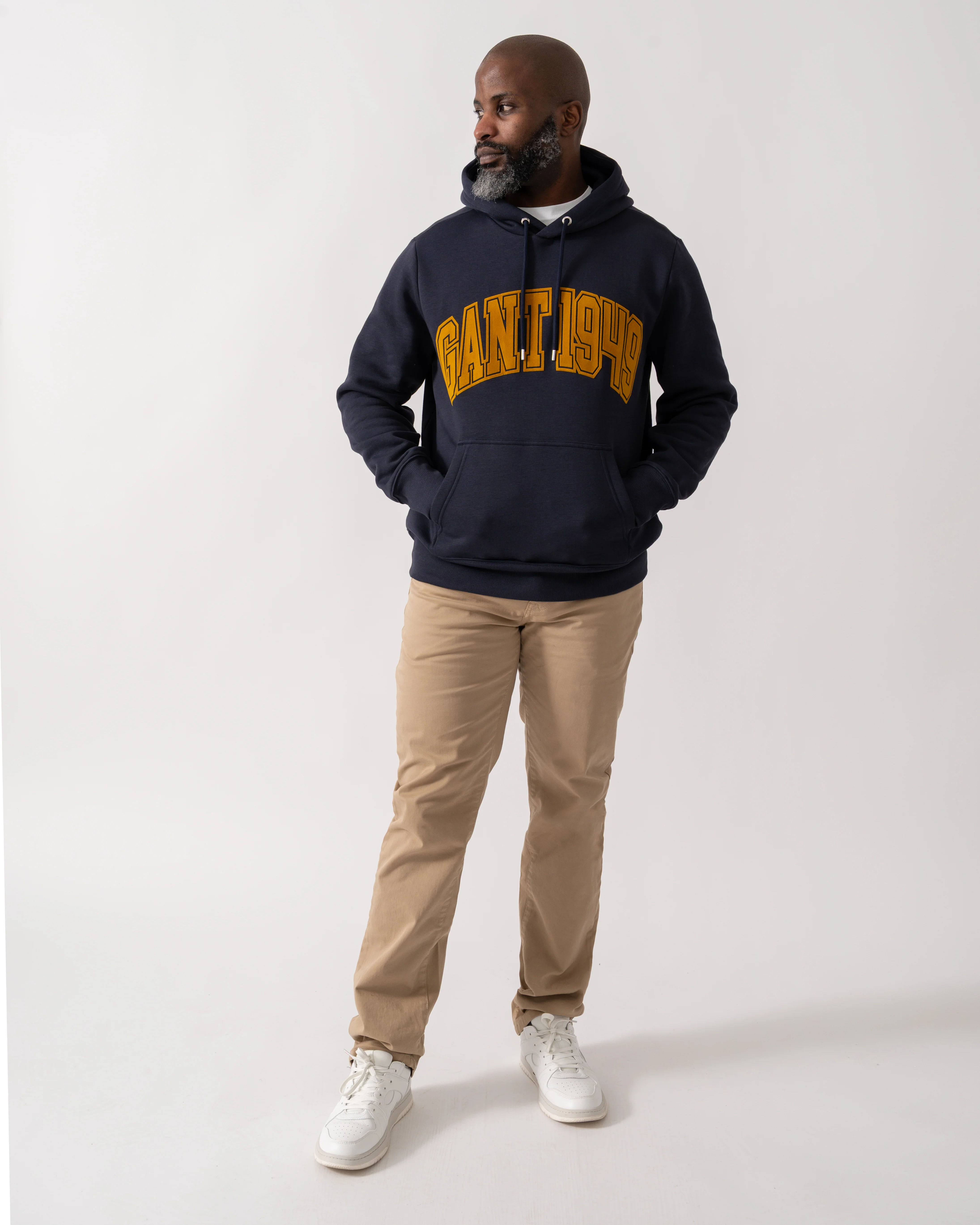 GANT Mens Graphic Hoodie - 433 Evening Blue - Image 2