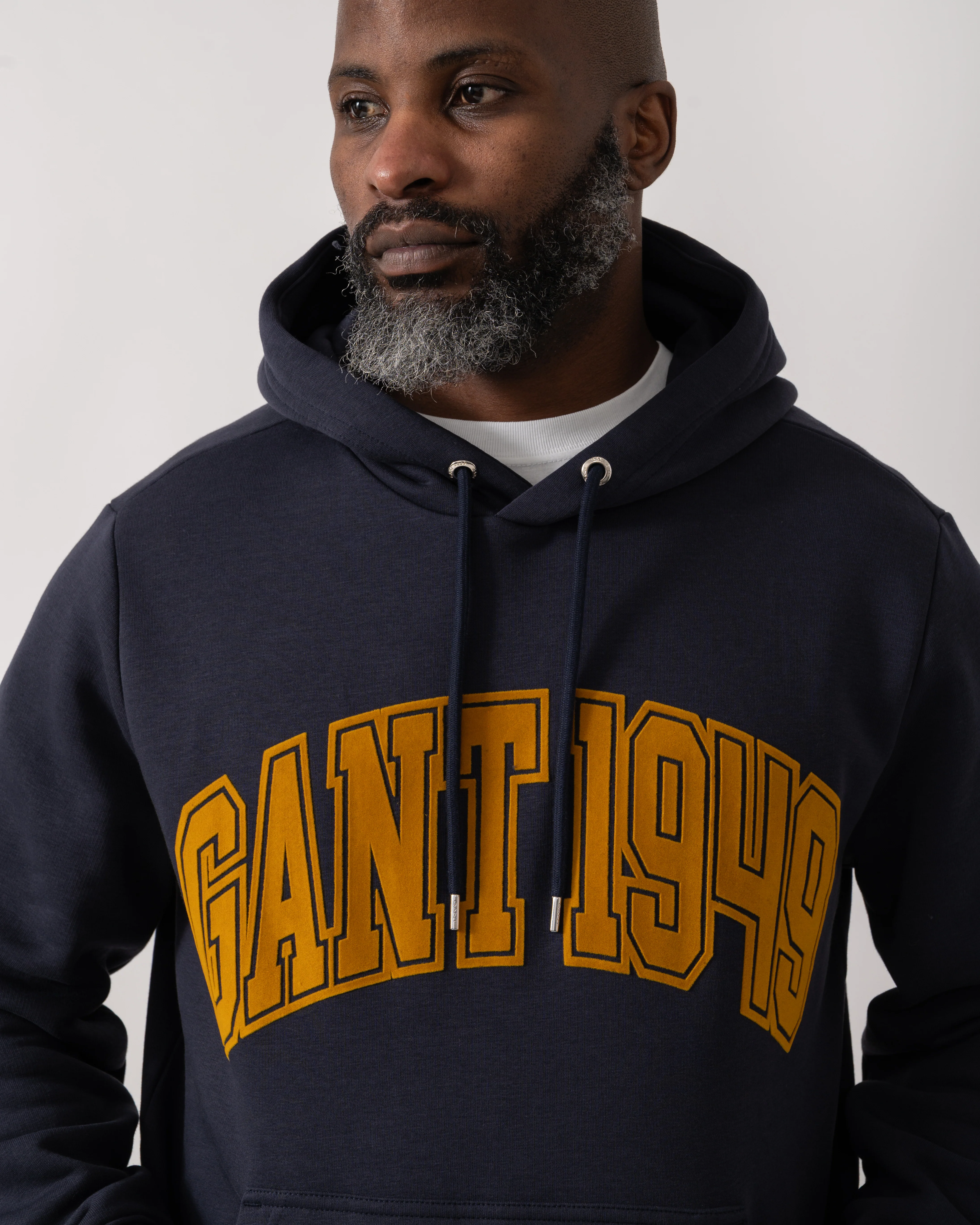 GANT Mens Graphic Hoodie - 433 Evening Blue - Image 3