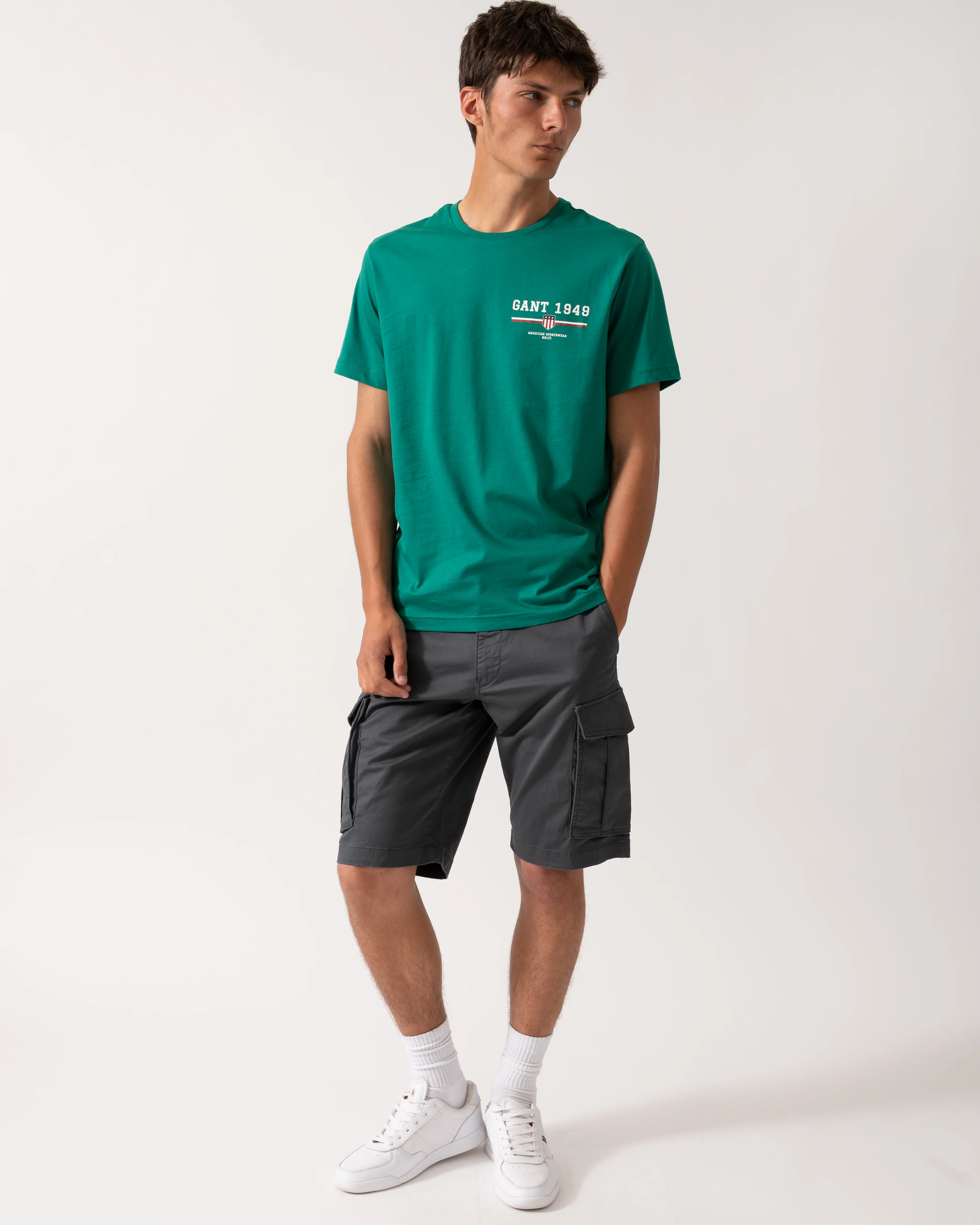 GANT Mens Graphic Short Sleeve T-Shirt - 322 Deep Green - Image 3