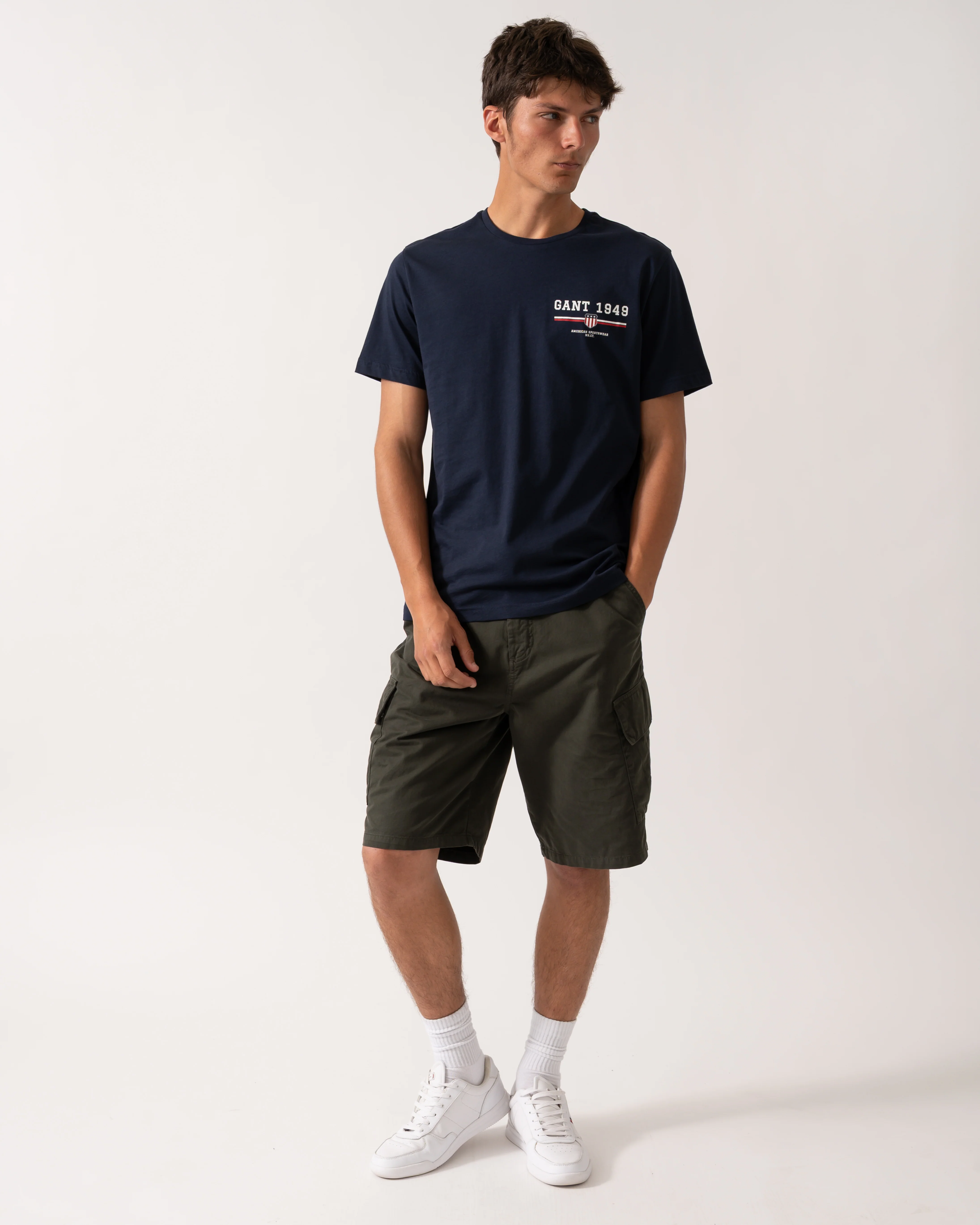 GANT Mens Graphic Short Sleeve T-Shirt - 433 Evening Blue - Image 3