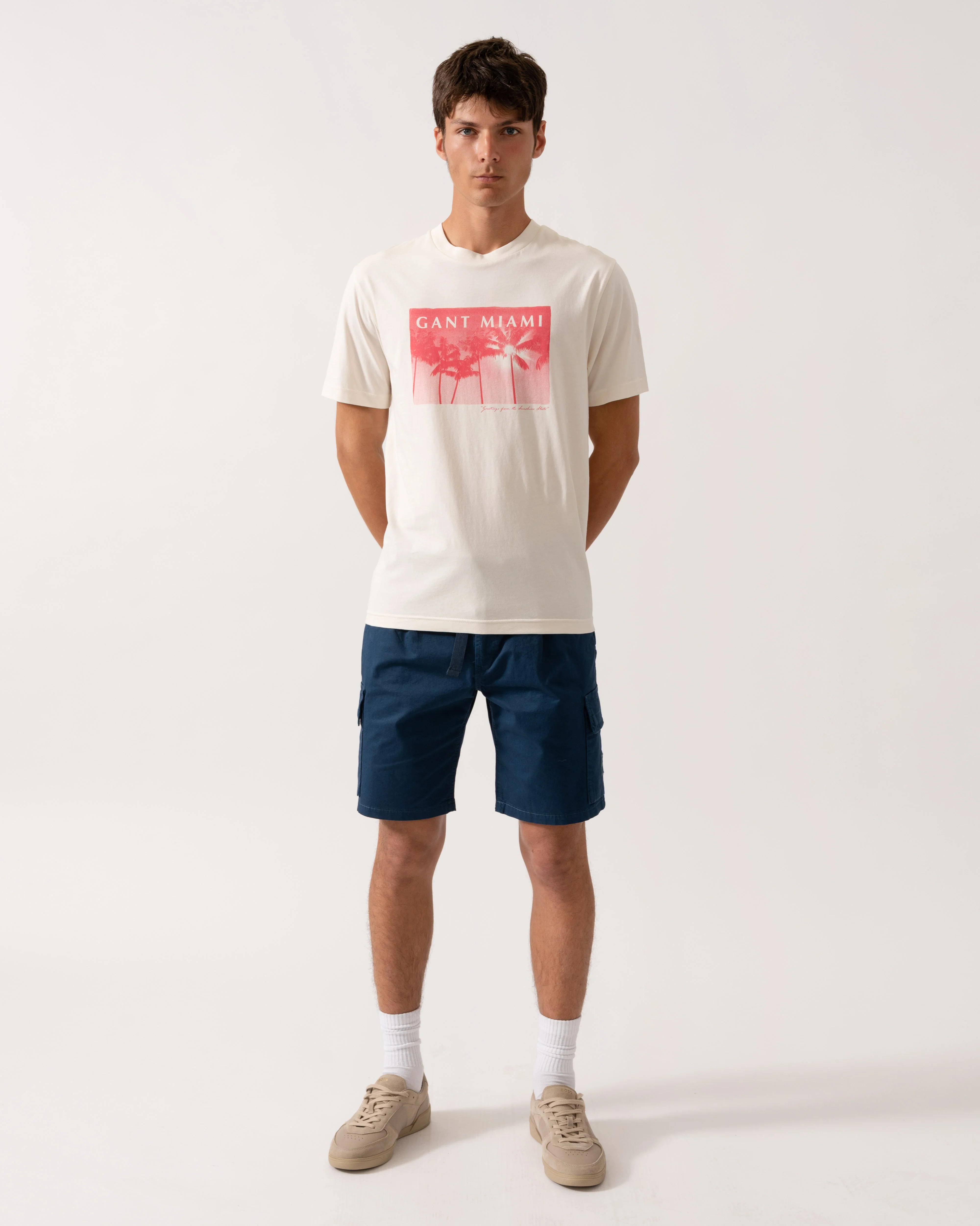 GANT Mens Graphic T-Shirt - 130 Cream - Image 2