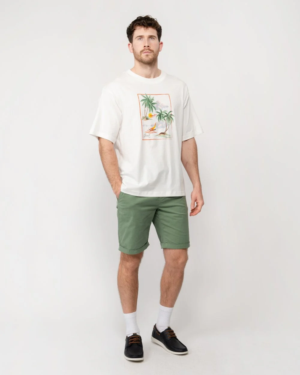 GANT Mens Hawaii Printed Graphic Short Sleeve T-Shirt - Image 3