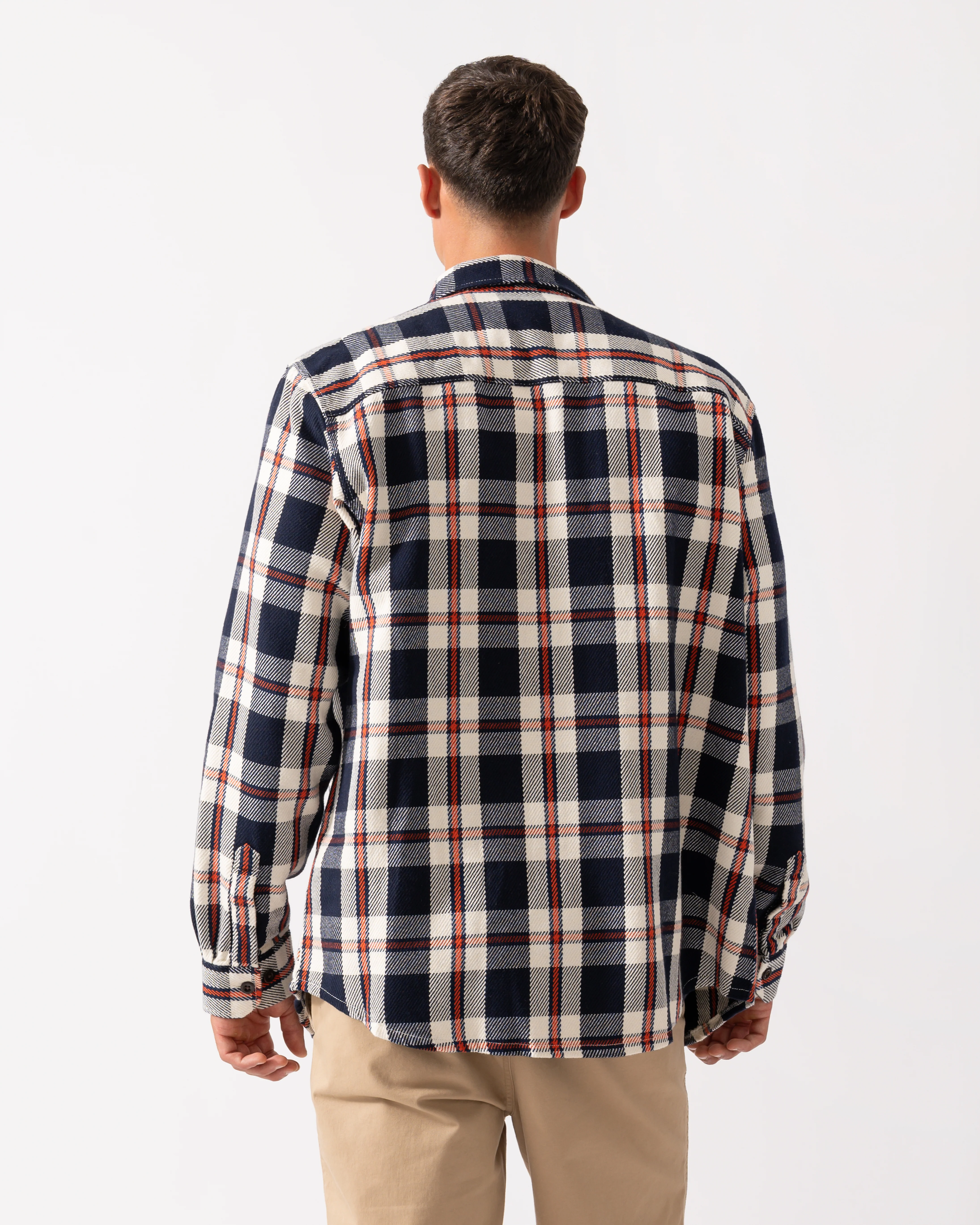 GANT Mens Heavy Twill Check Overshirt - 433 Evening Blue - Image 4