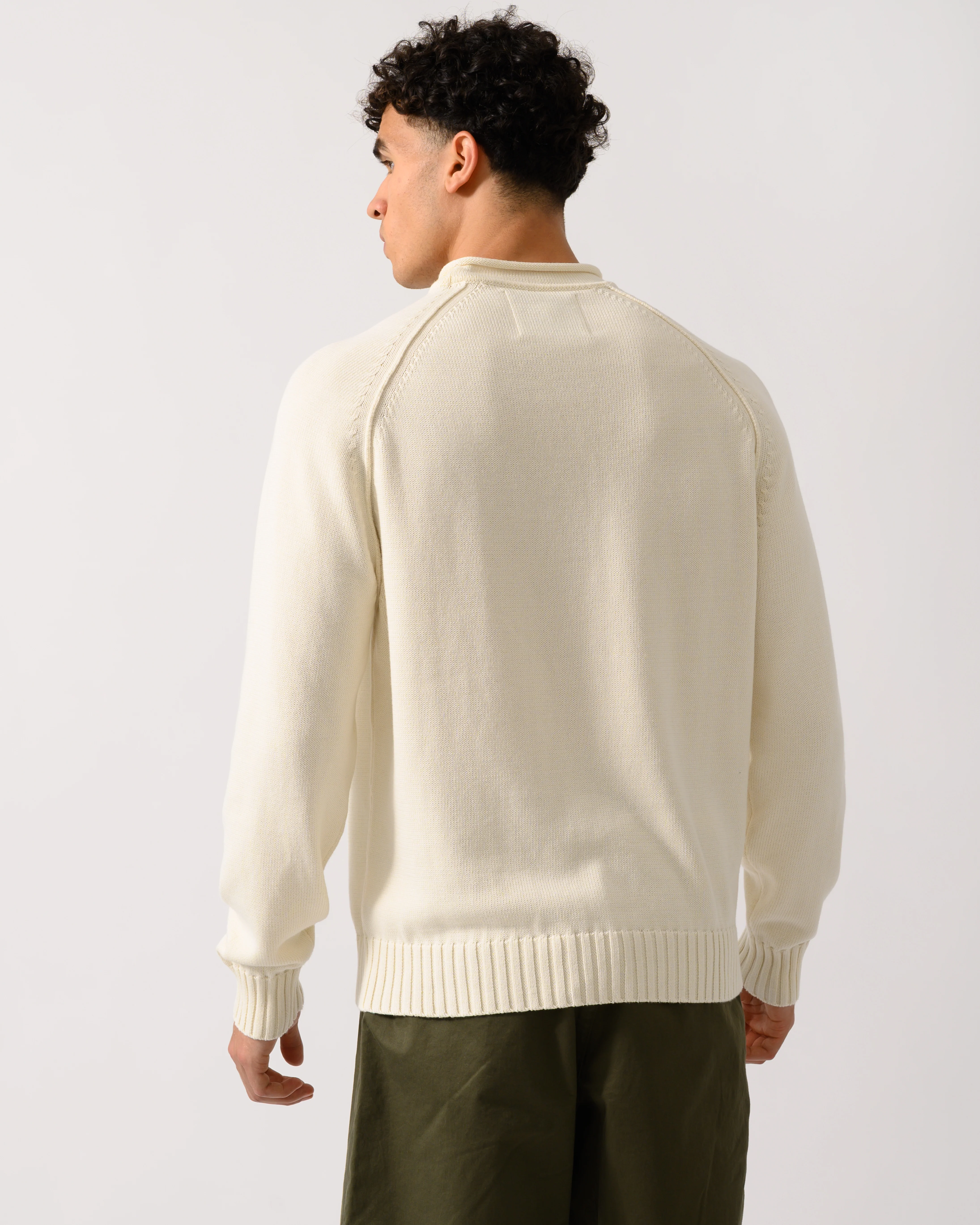 GANT Mens Intarsia G Logo Crew Neck Jumper - 130 Cream - Image 5