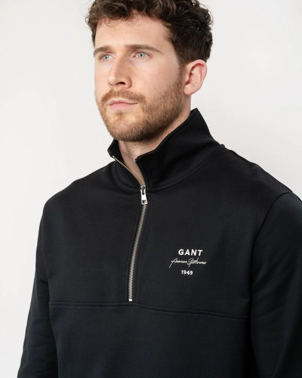 GANT Mens Logo Script Jersey Half zip - Image 2