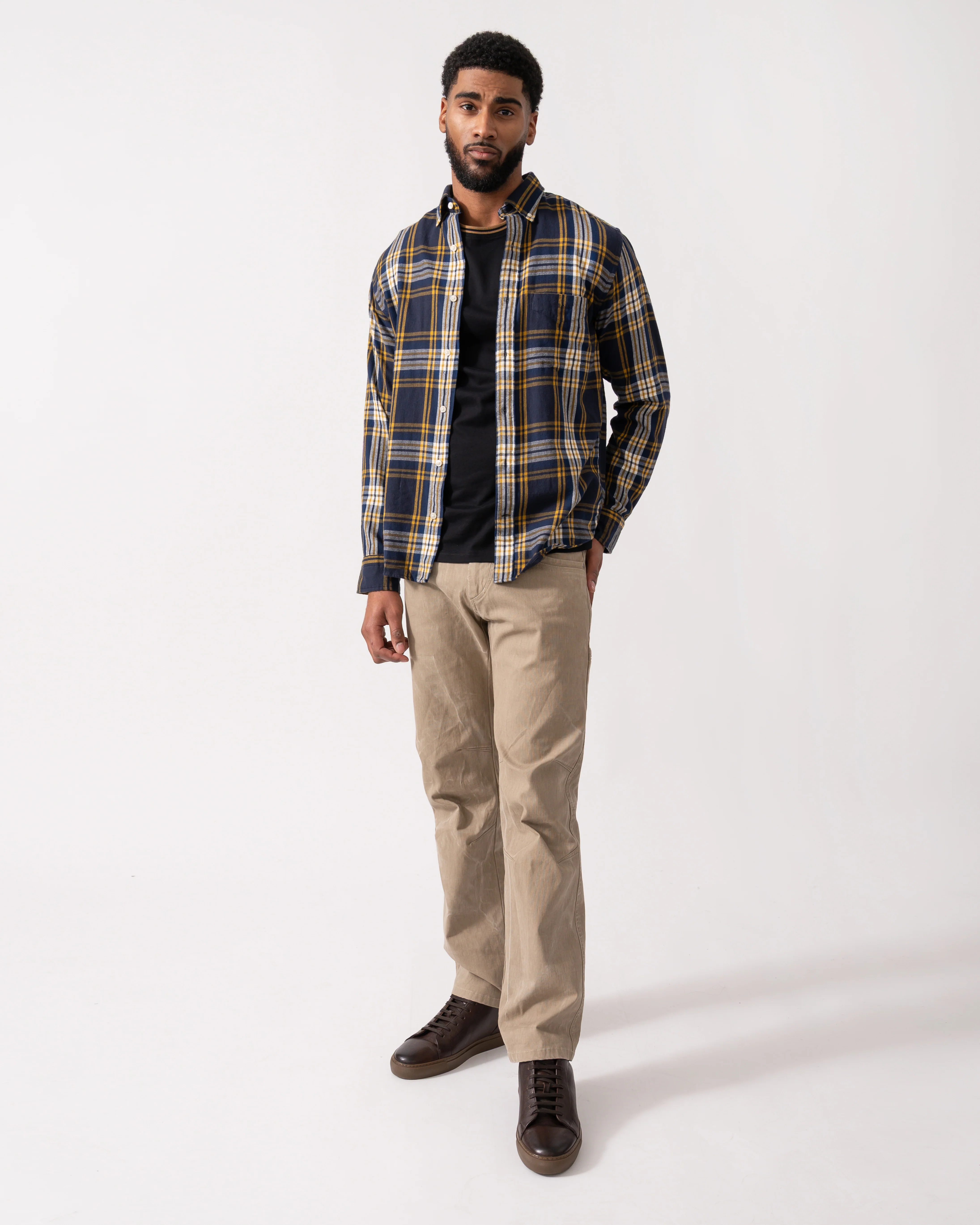 GANT Mens Long Sleeve Windblown Flannel Large Check Shirt - 433 Evening Blue - Image 2