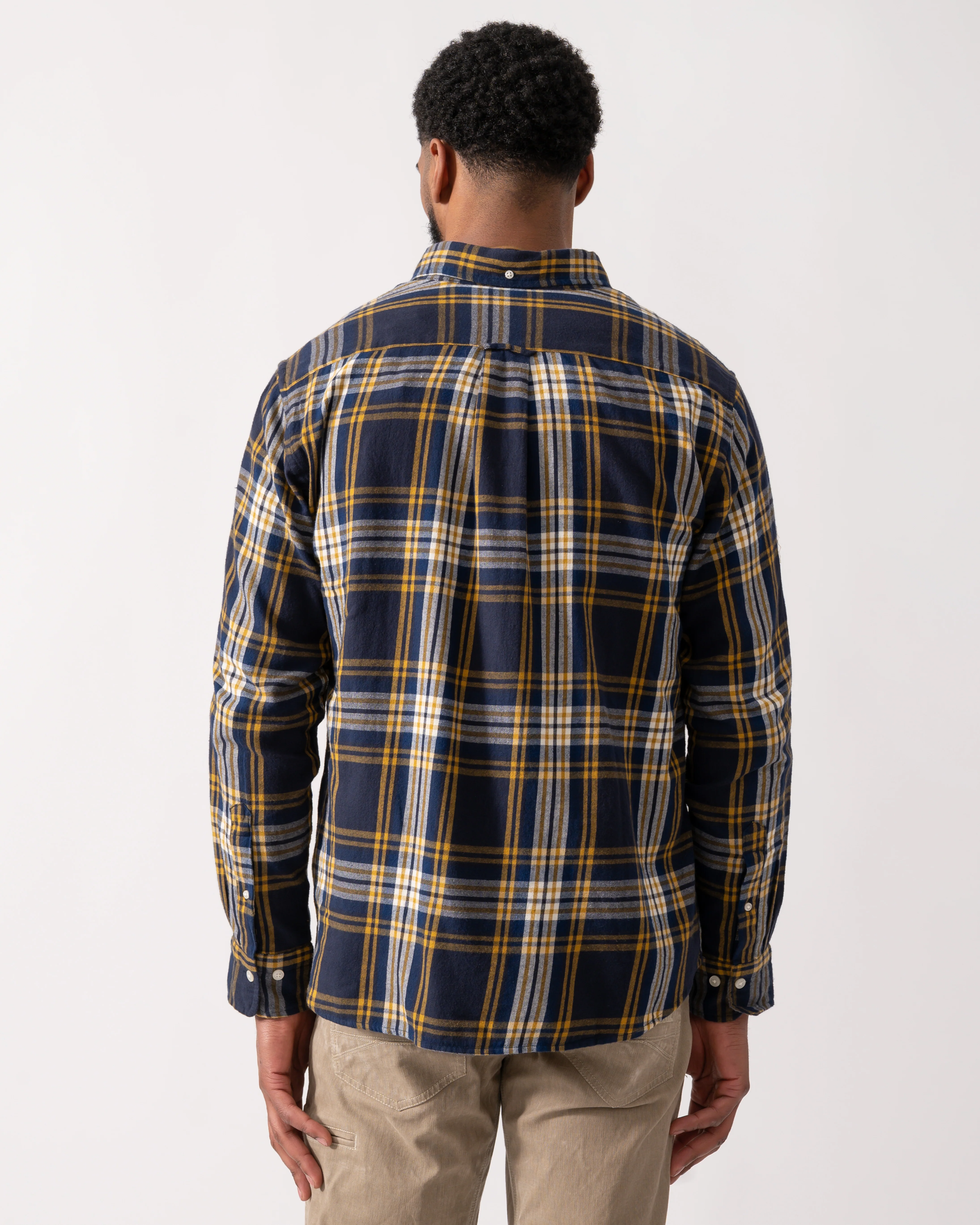 GANT Mens Long Sleeve Windblown Flannel Large Check Shirt - 433 Evening Blue - Image 4
