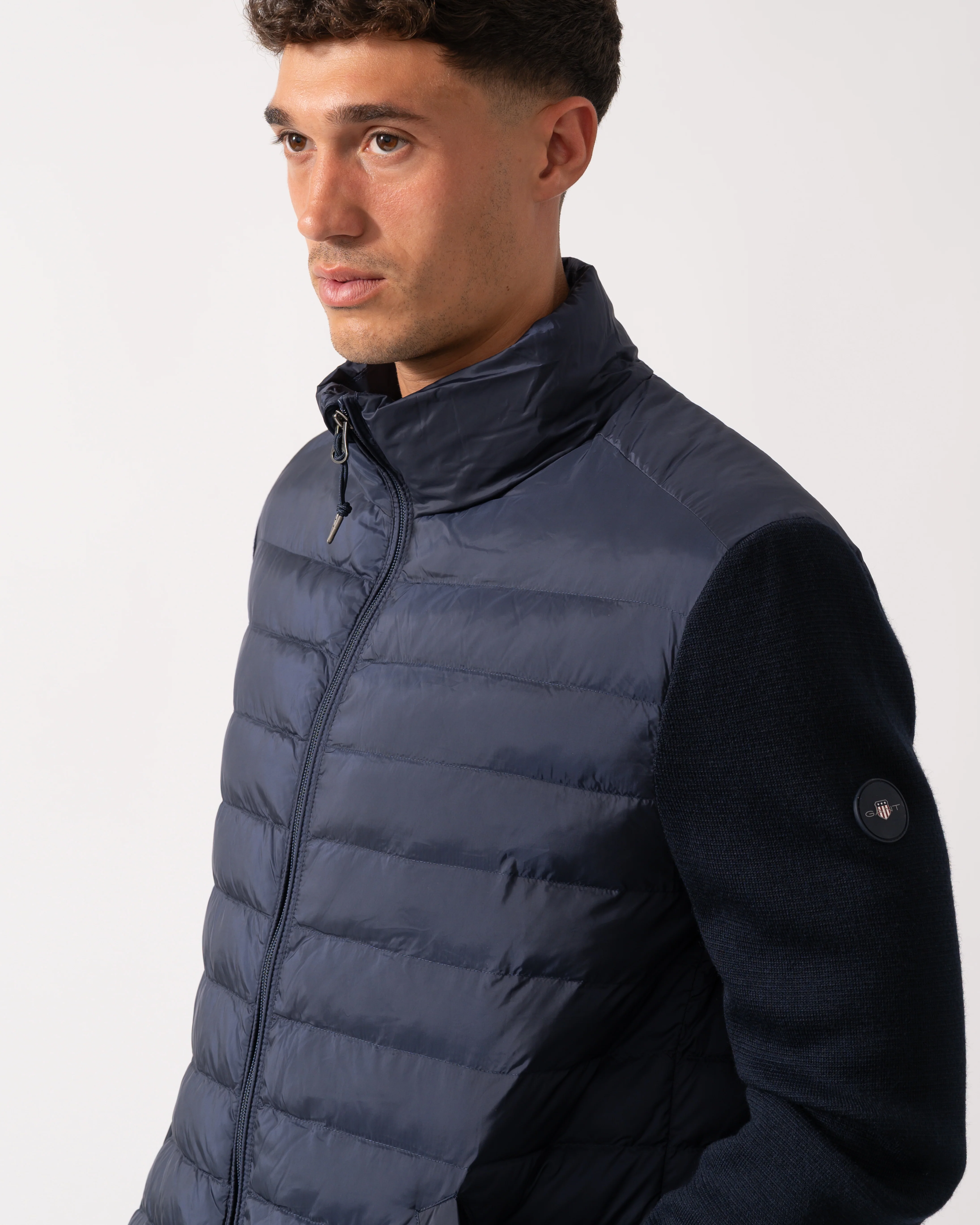 GANT Mens Mixed Media Hybrid Jacket - 433 Evening Blue - Image 3