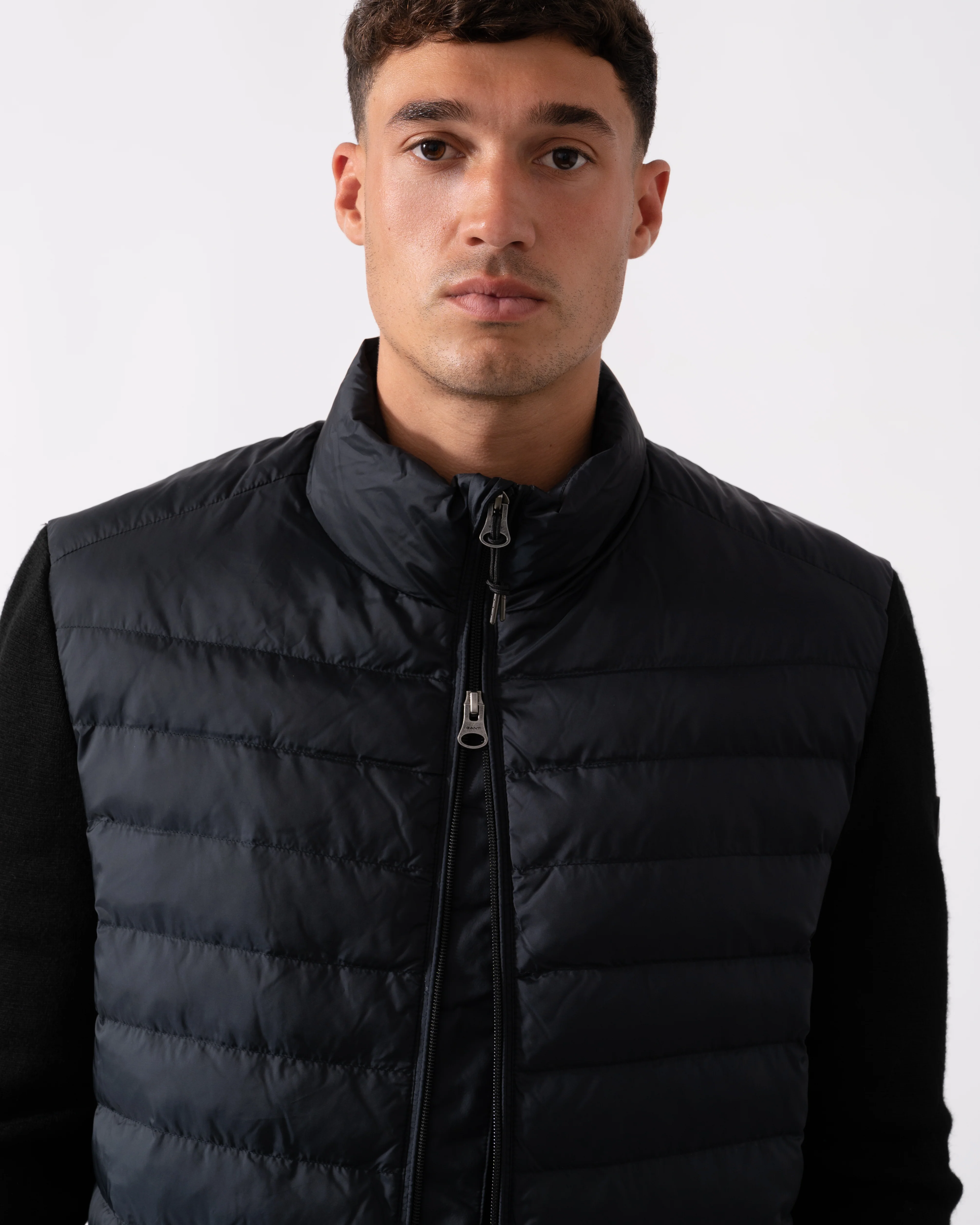 GANT Mens Mixed Media Hybrid Jacket - 5 Black - Image 3