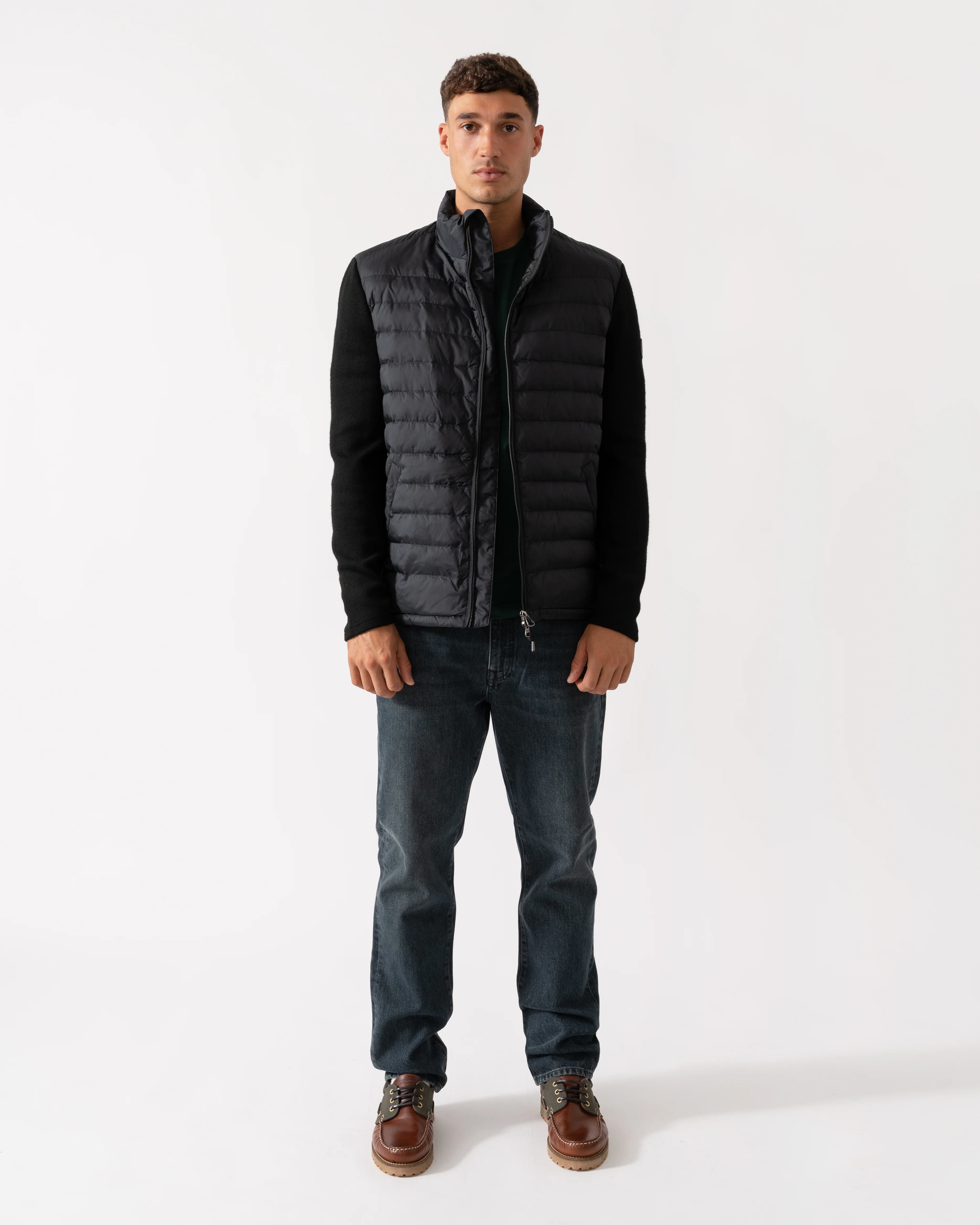 GANT Mens Mixed Media Hybrid Jacket - 5 Black - Image 4