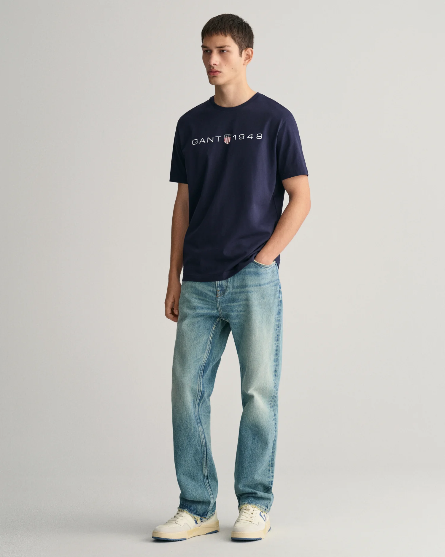GANT Mens Printed Graphic Short Sleeve T-Shirt - 433 Evening Blue - Image 3
