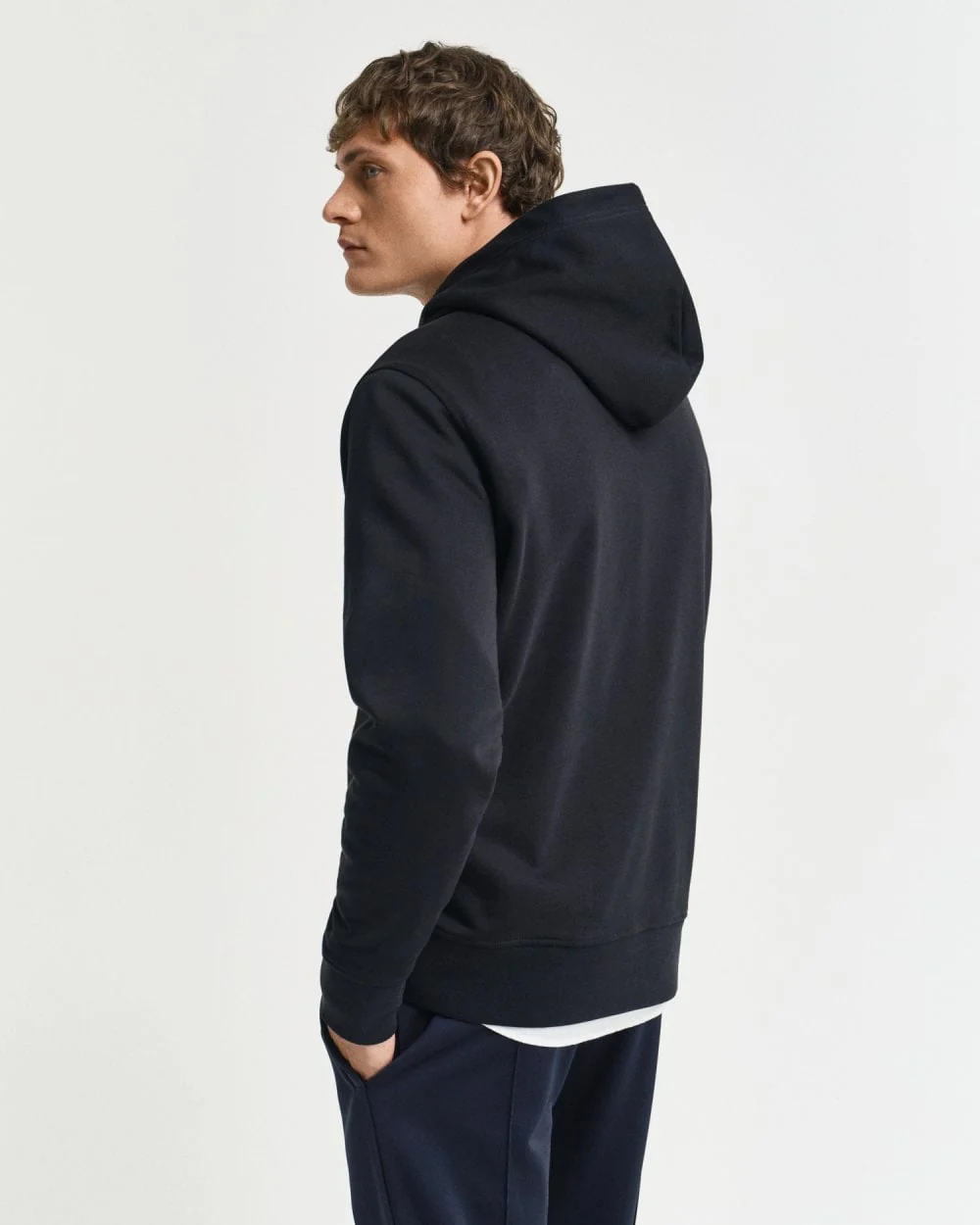 GANT Mens Pullover Graphic Hoodie - 5 Black - Image 4