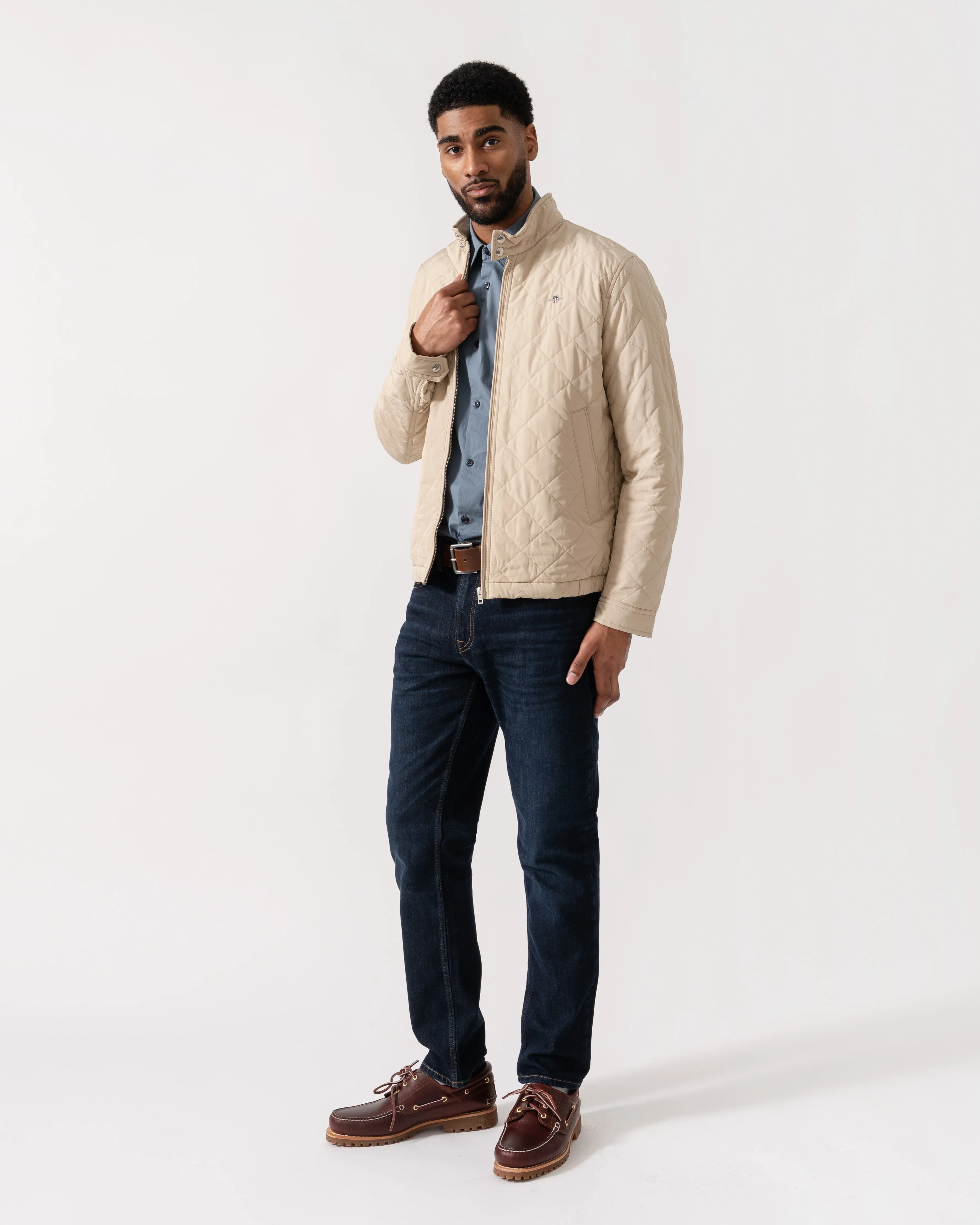 GANT Mens Quilted Windcheater Jacket - 200 Oat Beige - Image 2