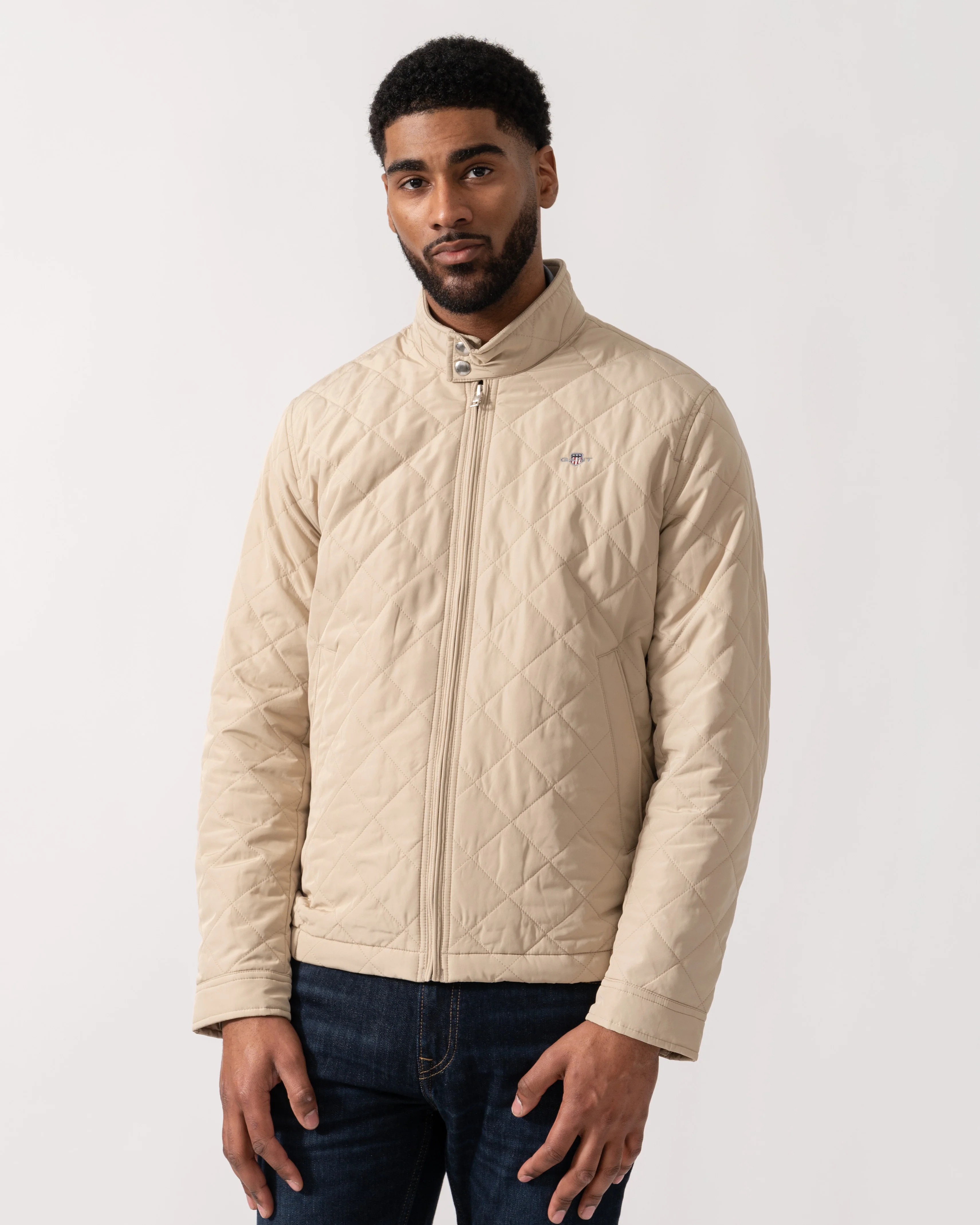 GANT Mens Quilted Windcheater Jacket - 200 Oat Beige - Image 3
