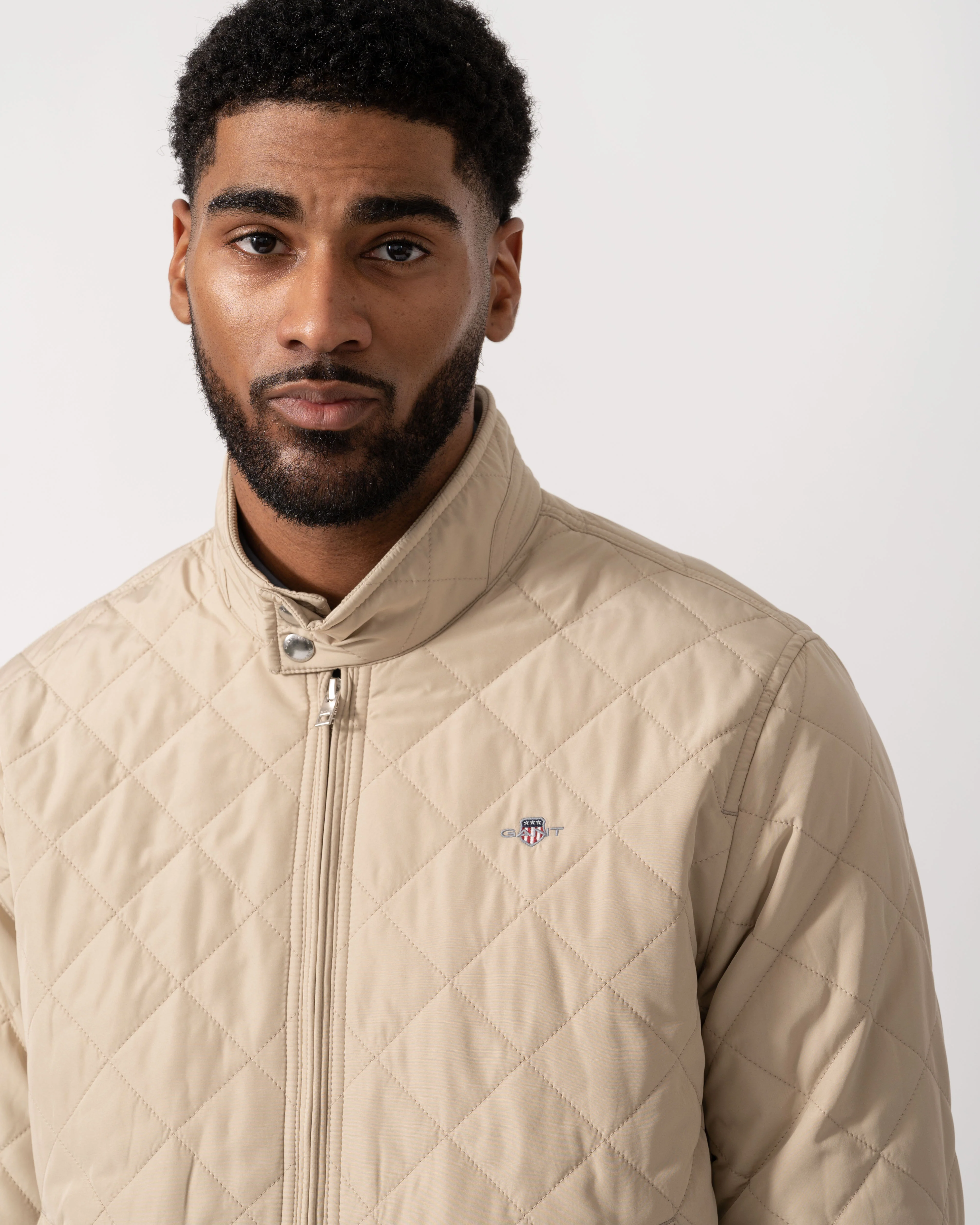 GANT Mens Quilted Windcheater Jacket - 200 Oat Beige - Image 4