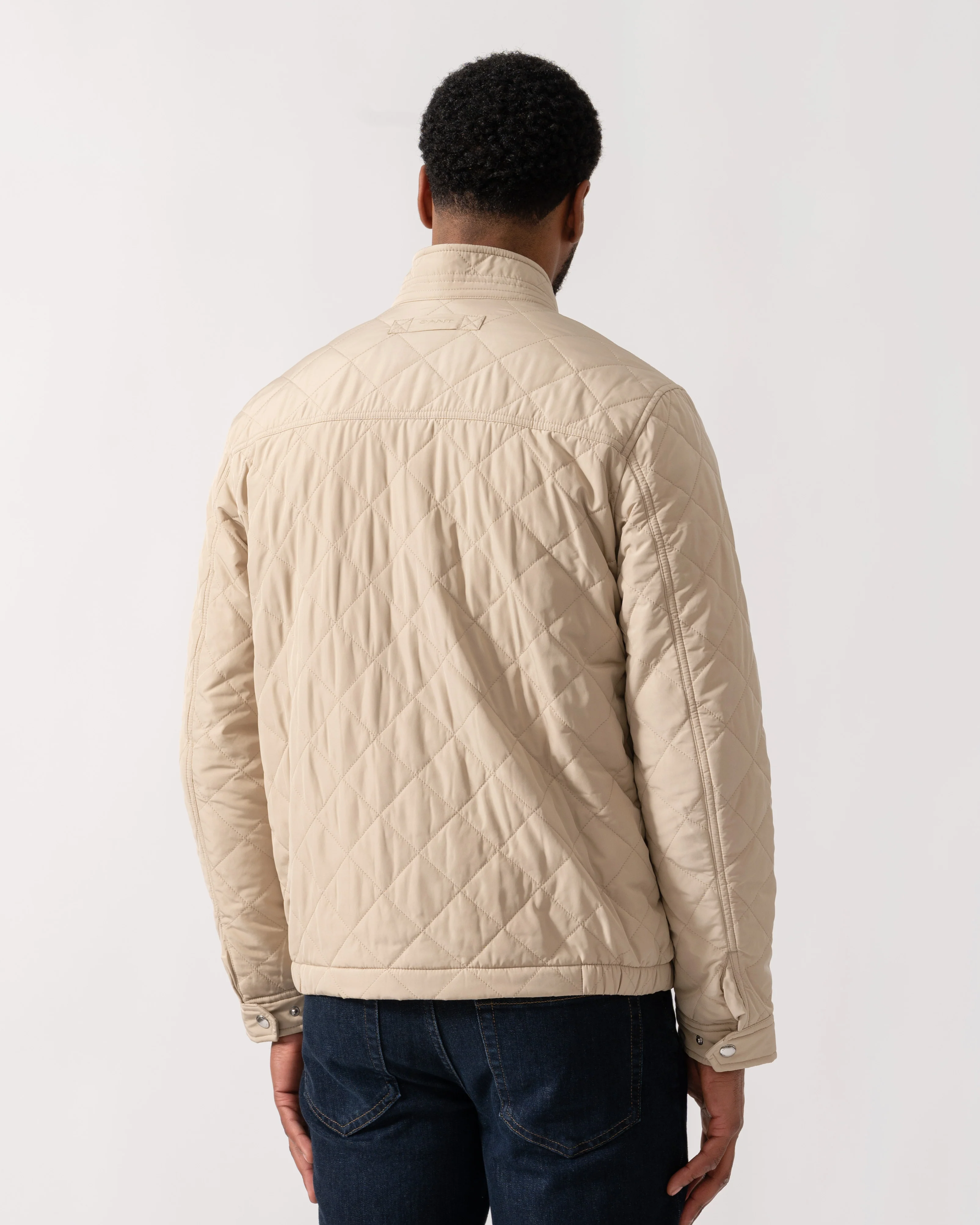 GANT Mens Quilted Windcheater Jacket - 200 Oat Beige - Image 5