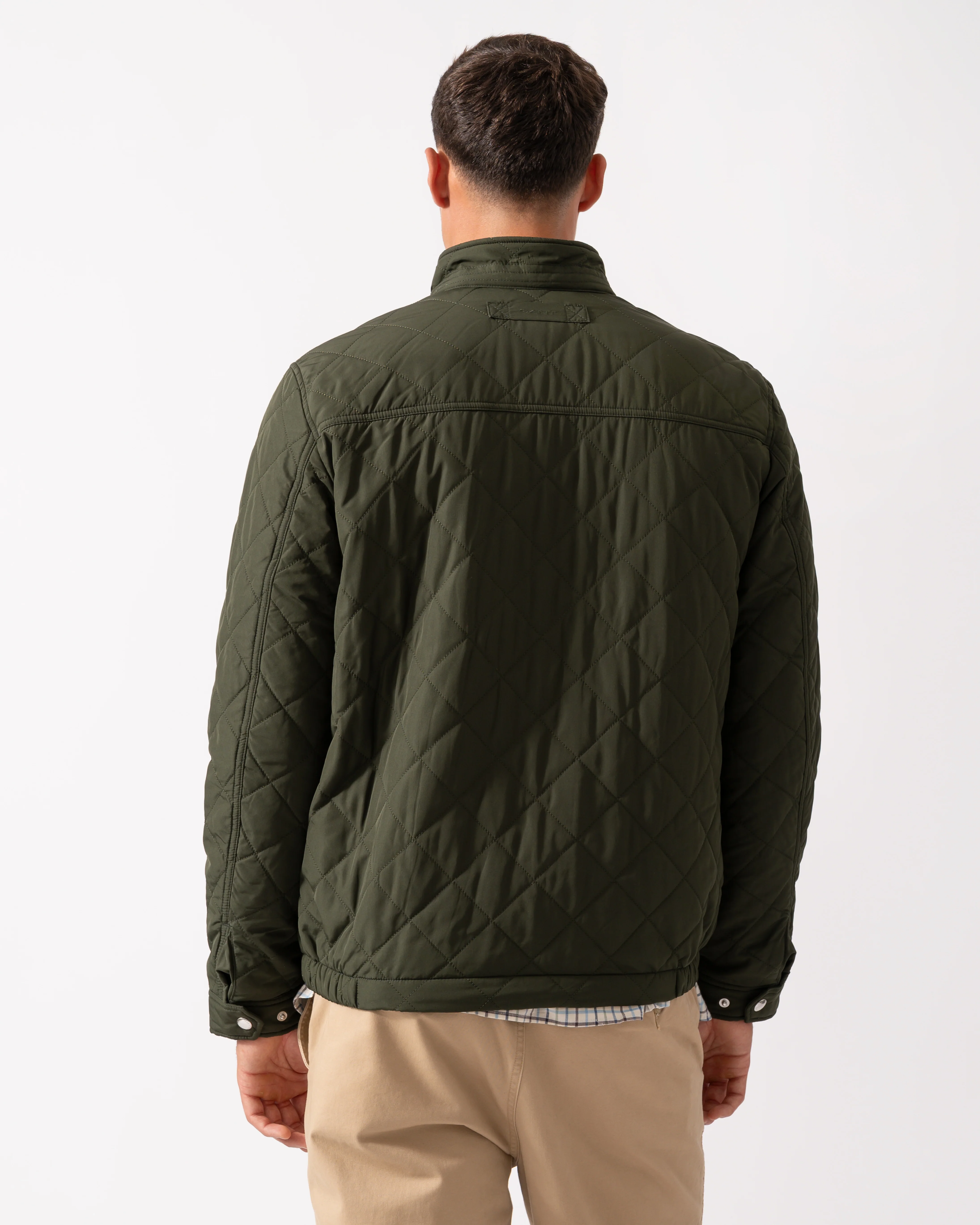 GANT Mens Quilted Windcheater Jacket - 368 Dark Moss Green - Image 4