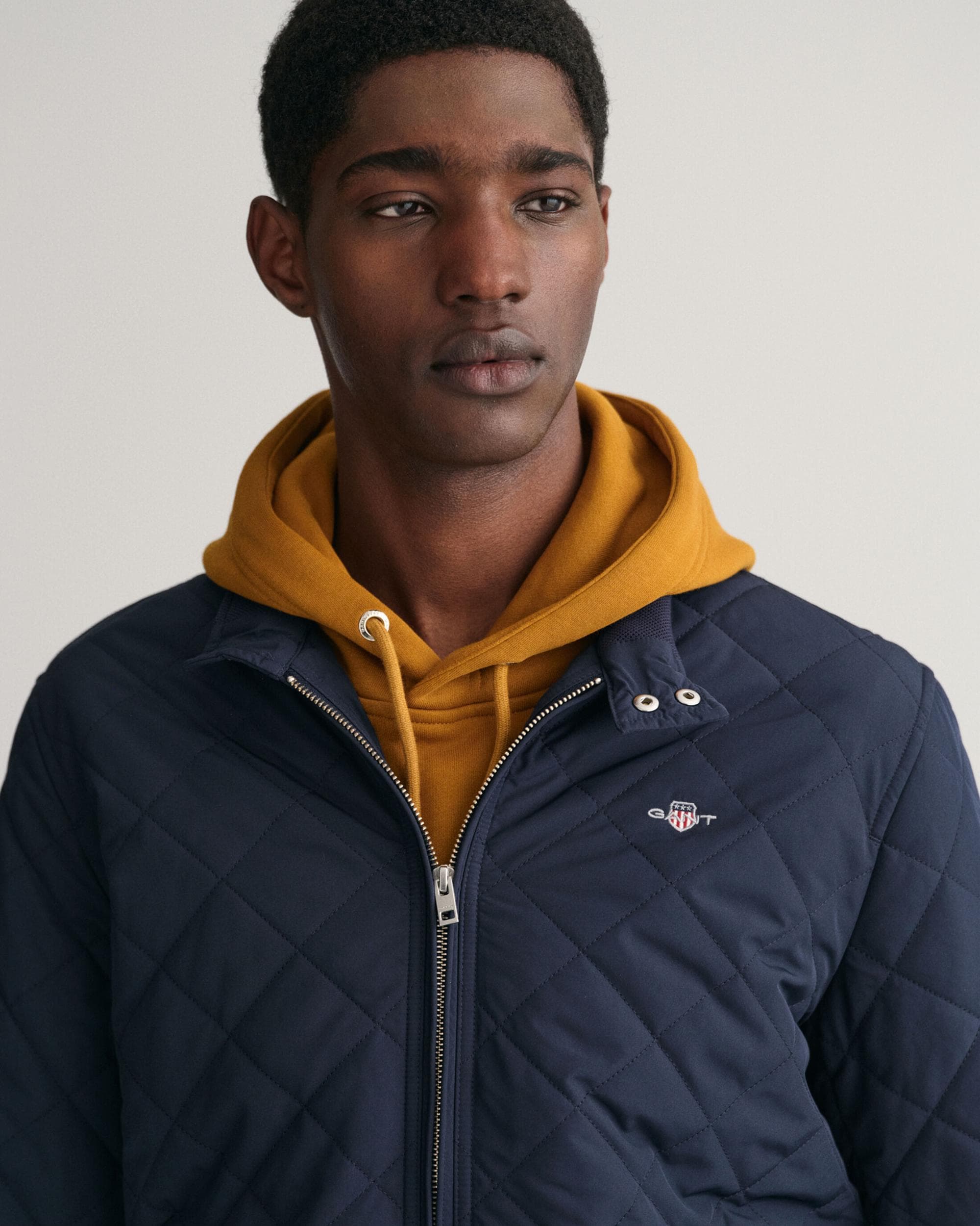 GANT Mens Quilted Windcheater Jacket - 433 Evening Blue - Image 3