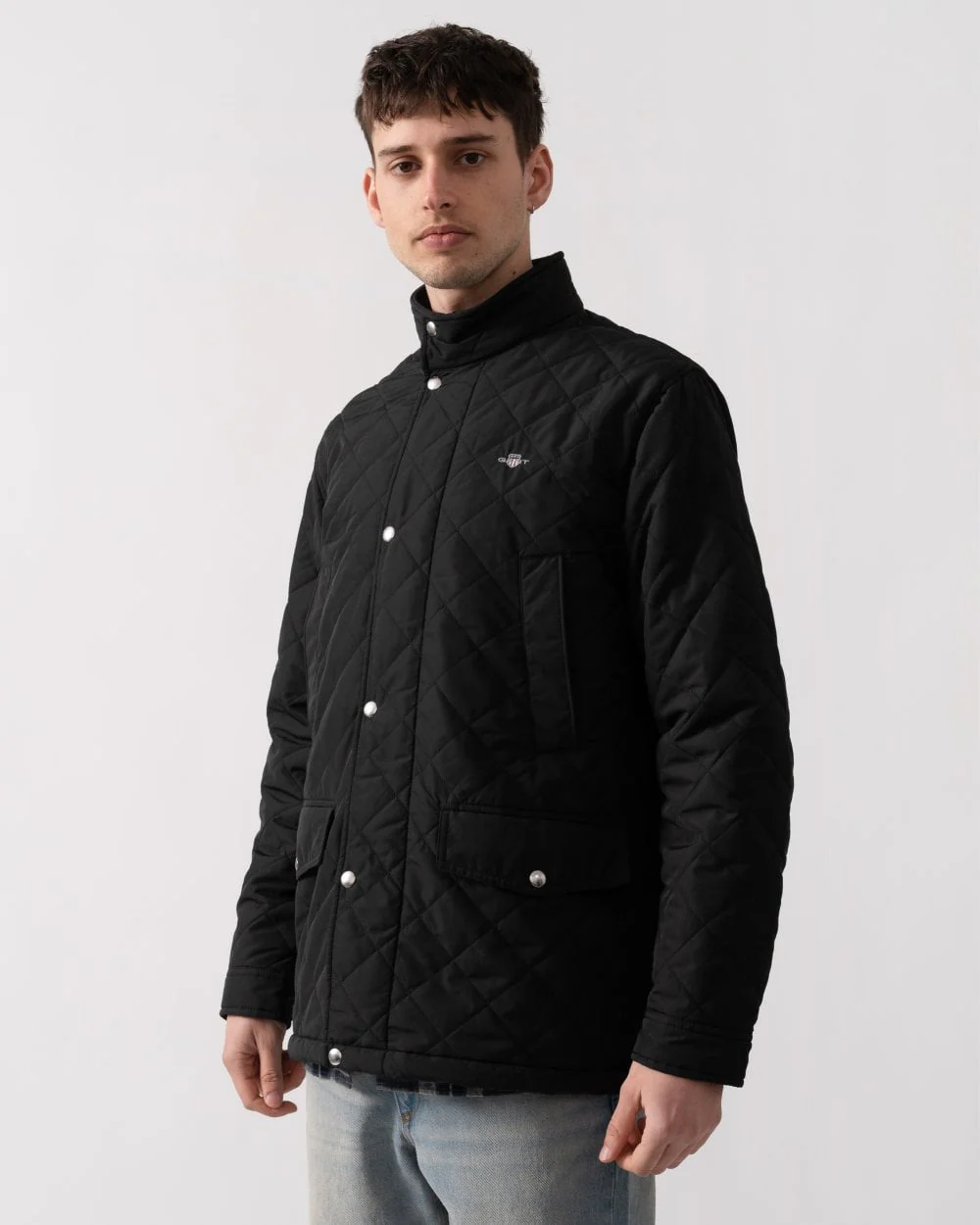 GANT Mens Quilted Windcheater Mid Jacket - 5 Black - Image 2
