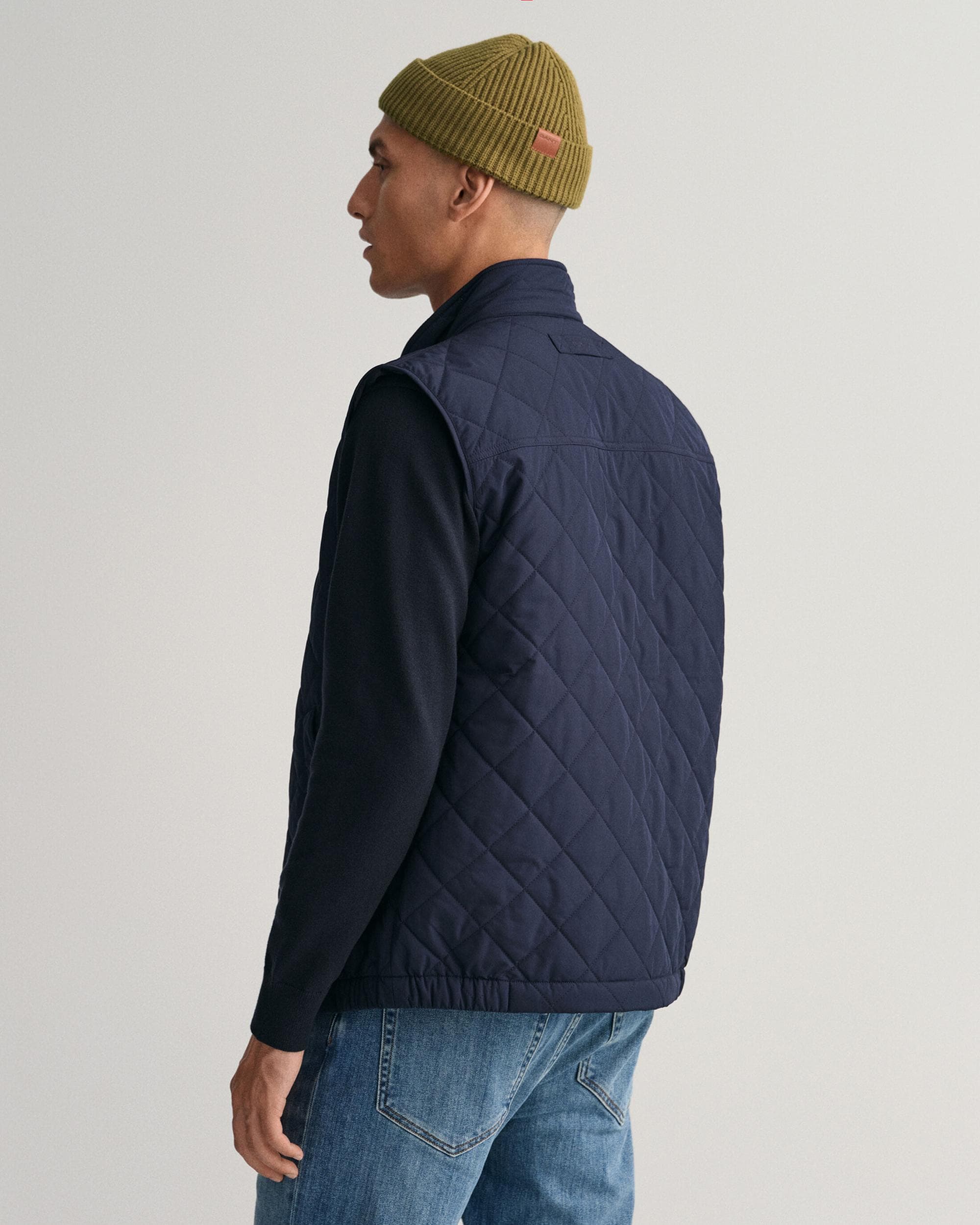 GANT Mens Quilted Windcheater Vest - 433 Evening Blue - Image 3
