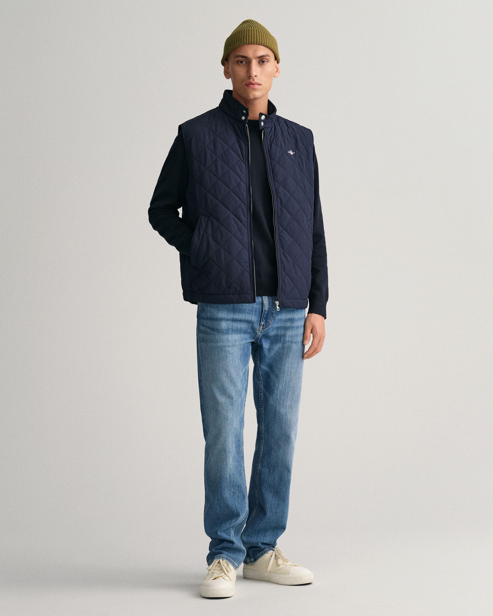 GANT Mens Quilted Windcheater Vest - 433 Evening Blue - Image 6