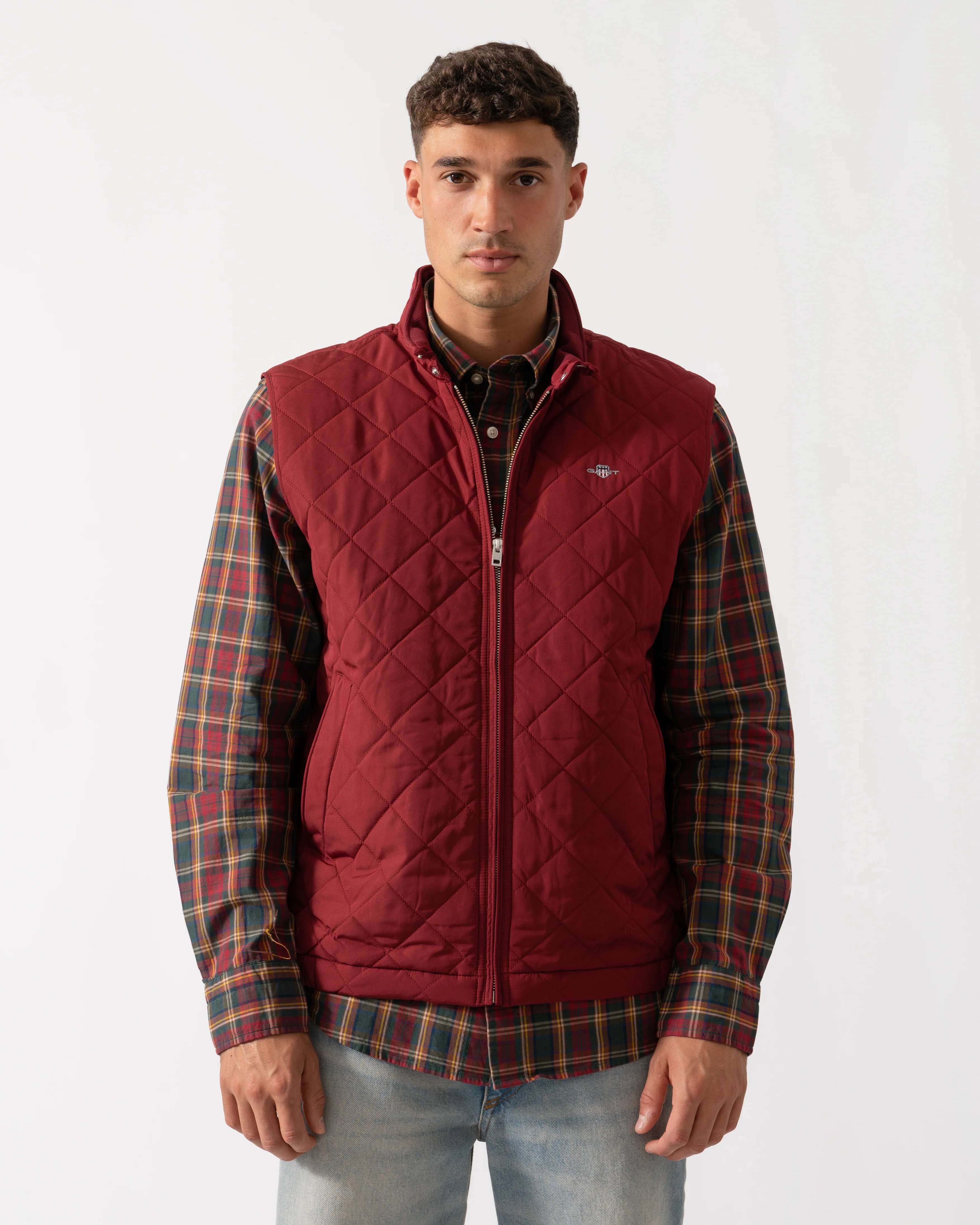 GANT Mens Quilted Windcheater Vest - 604 Plumped Red - Image 4