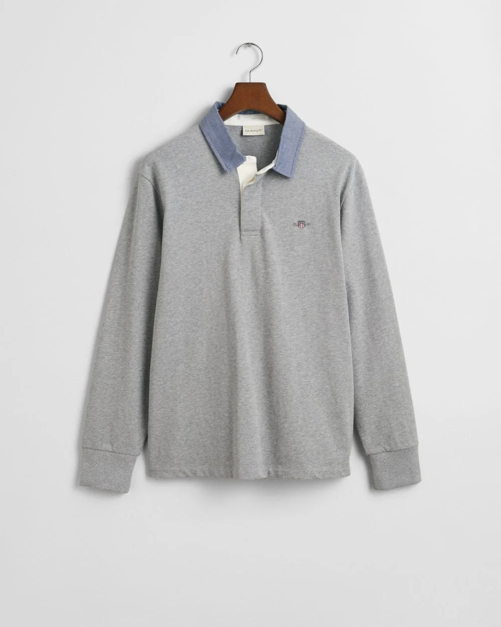 GANT Mens Regular Fit Chambray Heavy Rugger - 93 Grey Melange - Image 5