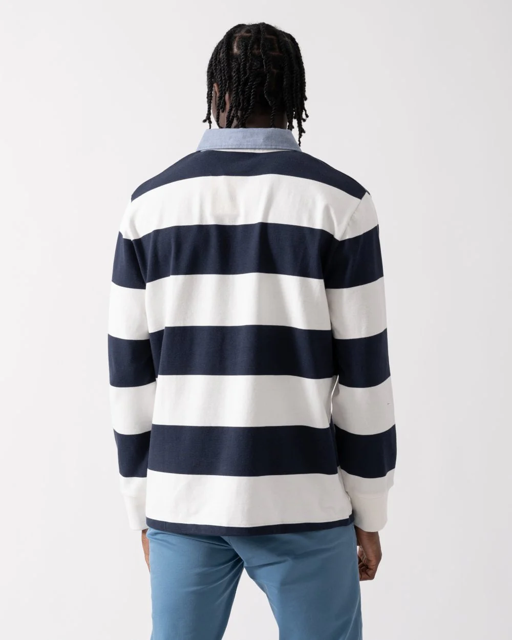 GANT Mens Regular Fit Chambray Stripe Heavy Rugger - 113 Eggshell - Image 4