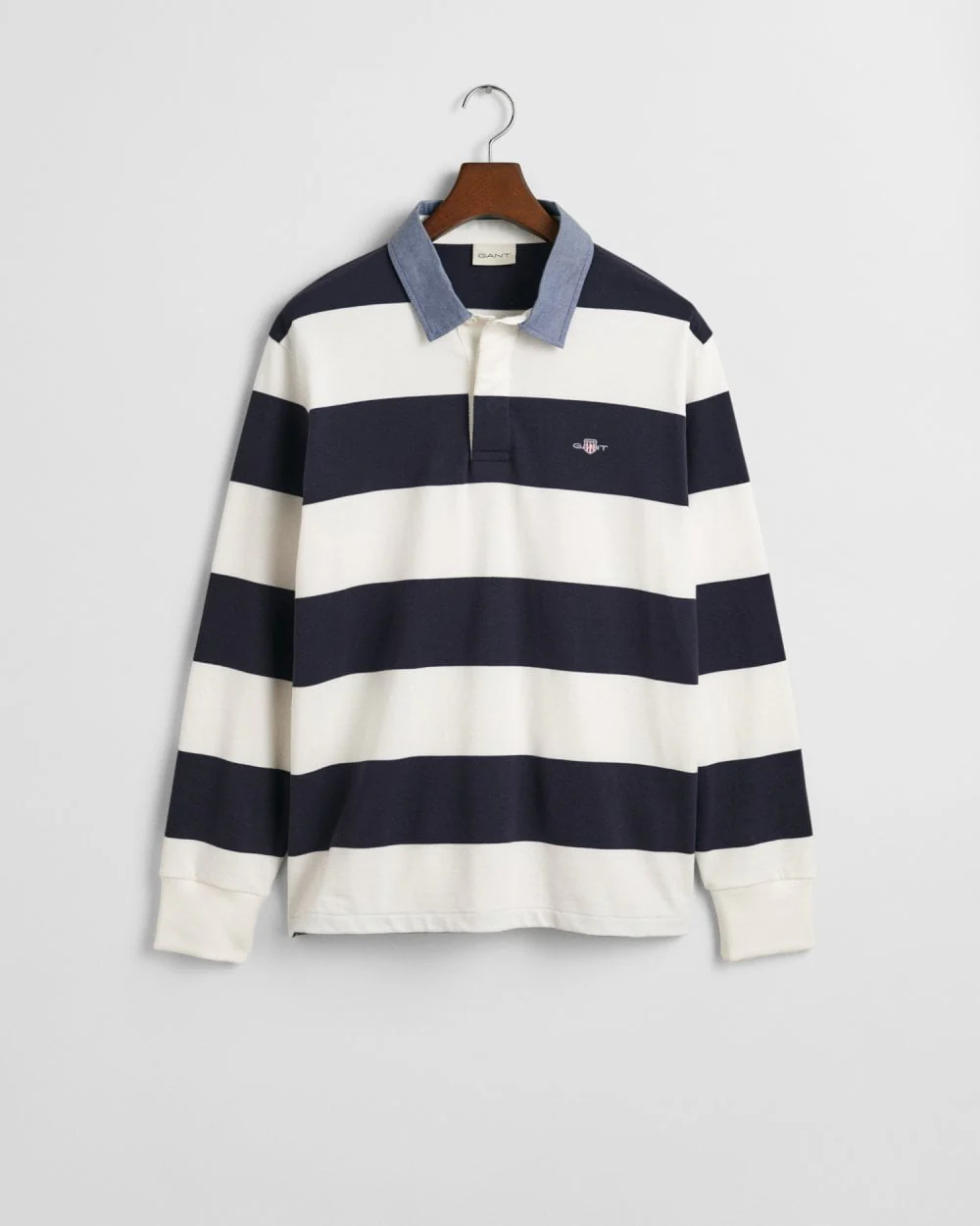 GANT Mens Regular Fit Chambray Stripe Heavy Rugger - 113 Eggshell - Image 5