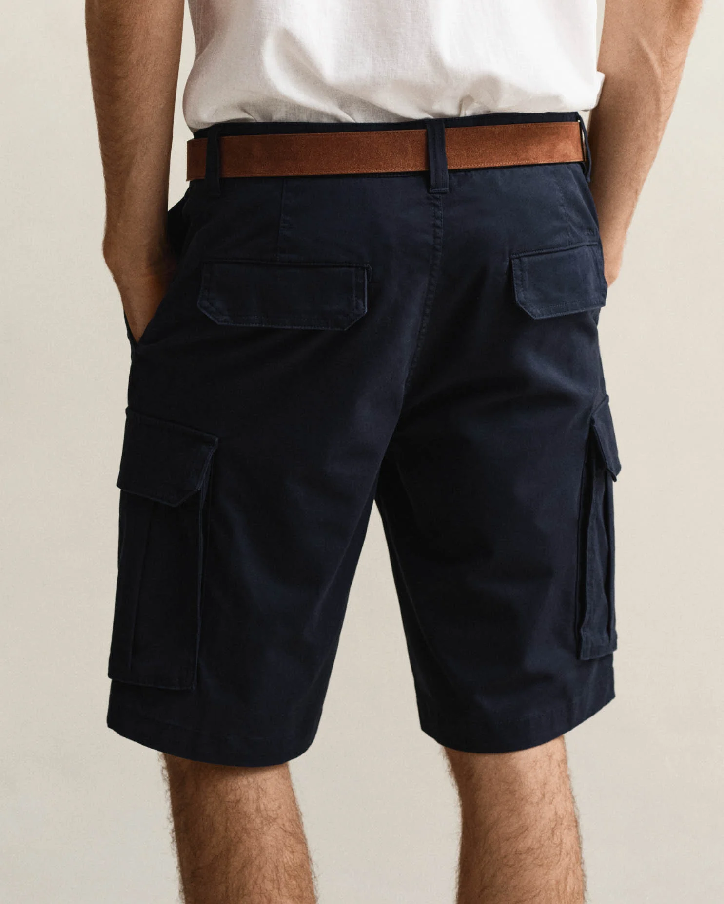 GANT Mens Regular Fit Classic Cargo Shorts - 433 Evening Blue - Image 3