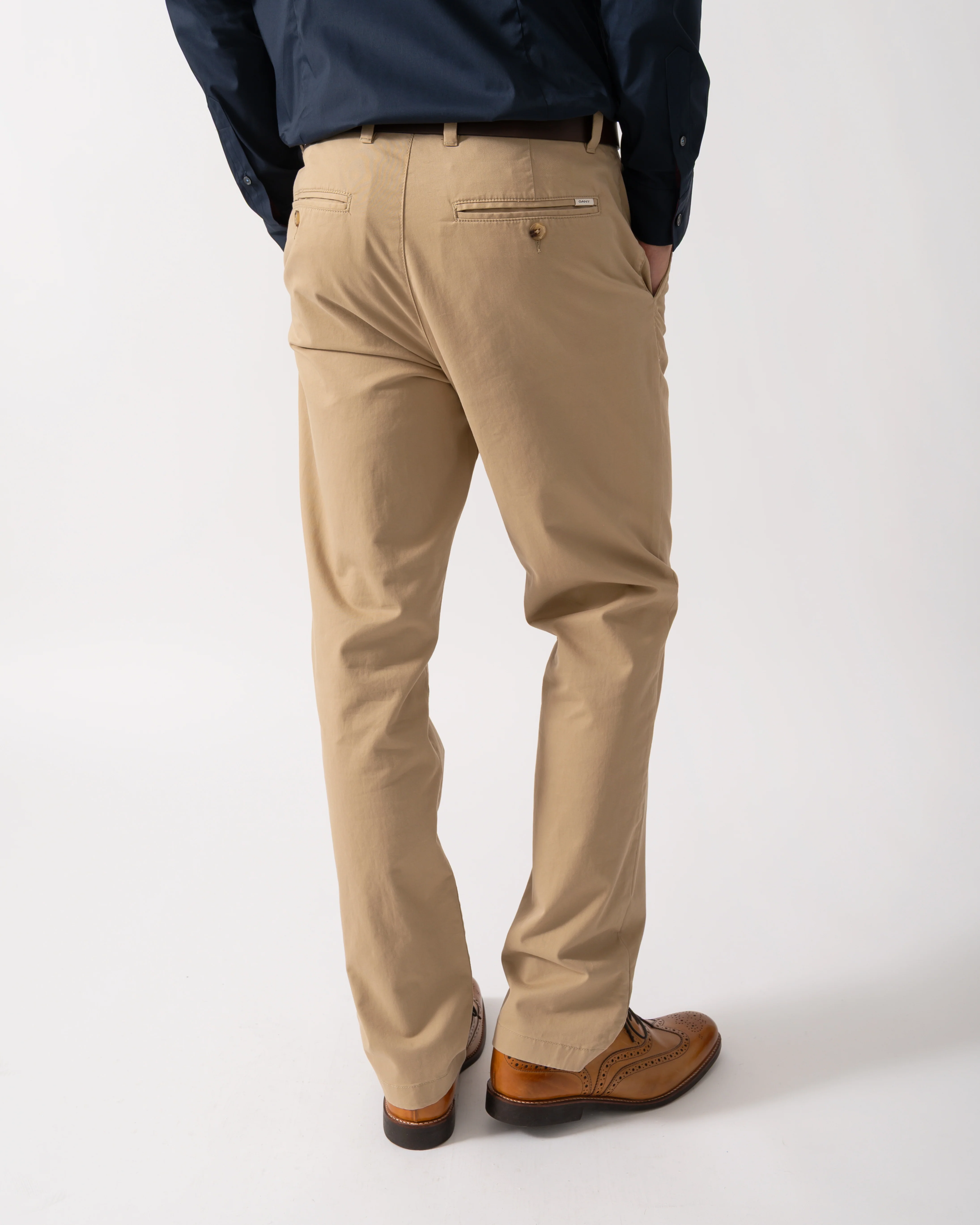 GANT Mens Regular Fit Classic Chinos - 248 Dark Khaki - Image 4