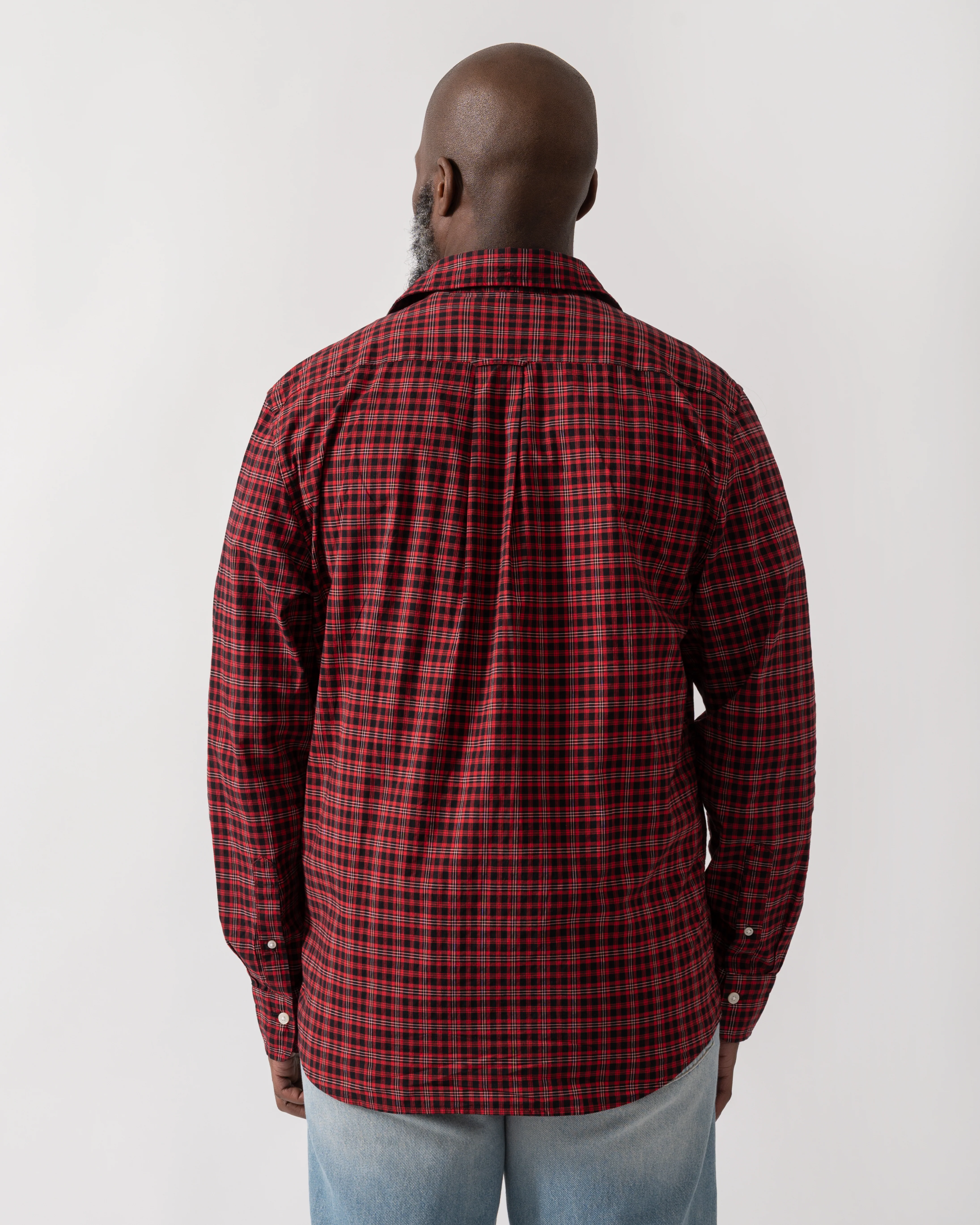 GANT Mens Regular Fit Classic Poplin Check Shirt - 630 Ruby Red - Image 4