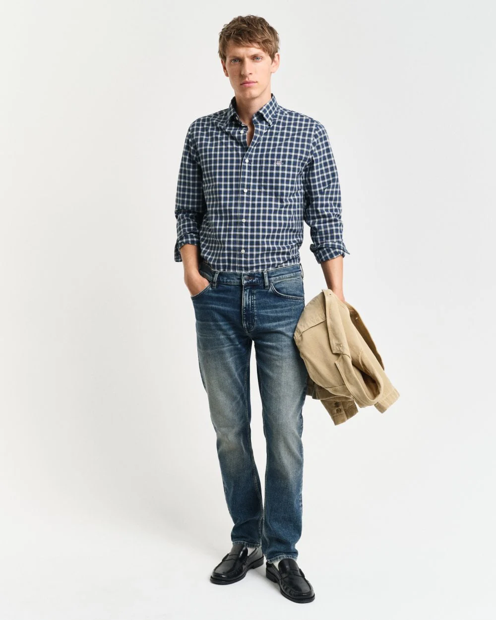 GANT Mens Regular Fit Classic Poplin Tartan Shirt - Image 2