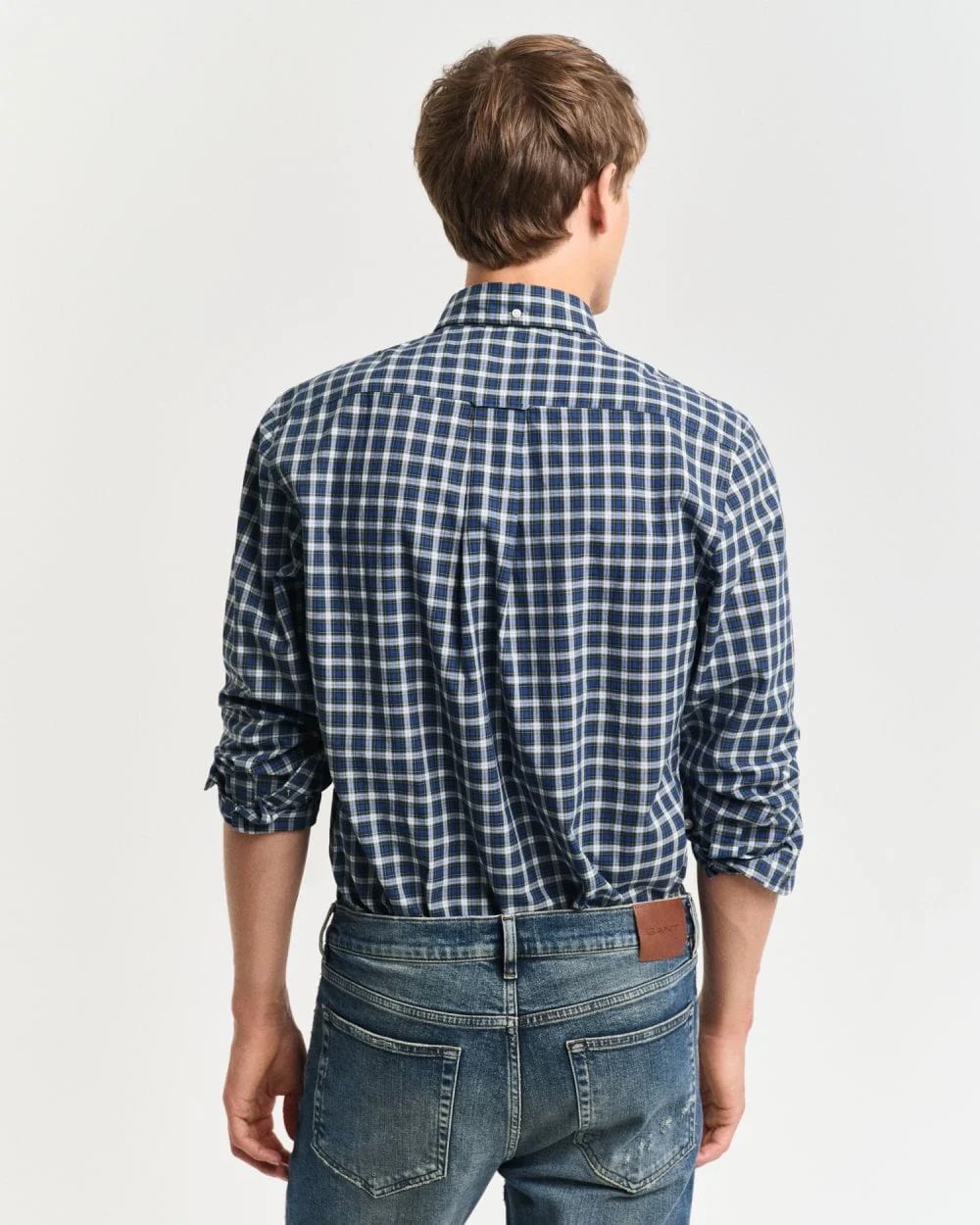 GANT Mens Regular Fit Classic Poplin Tartan Shirt - Image 4