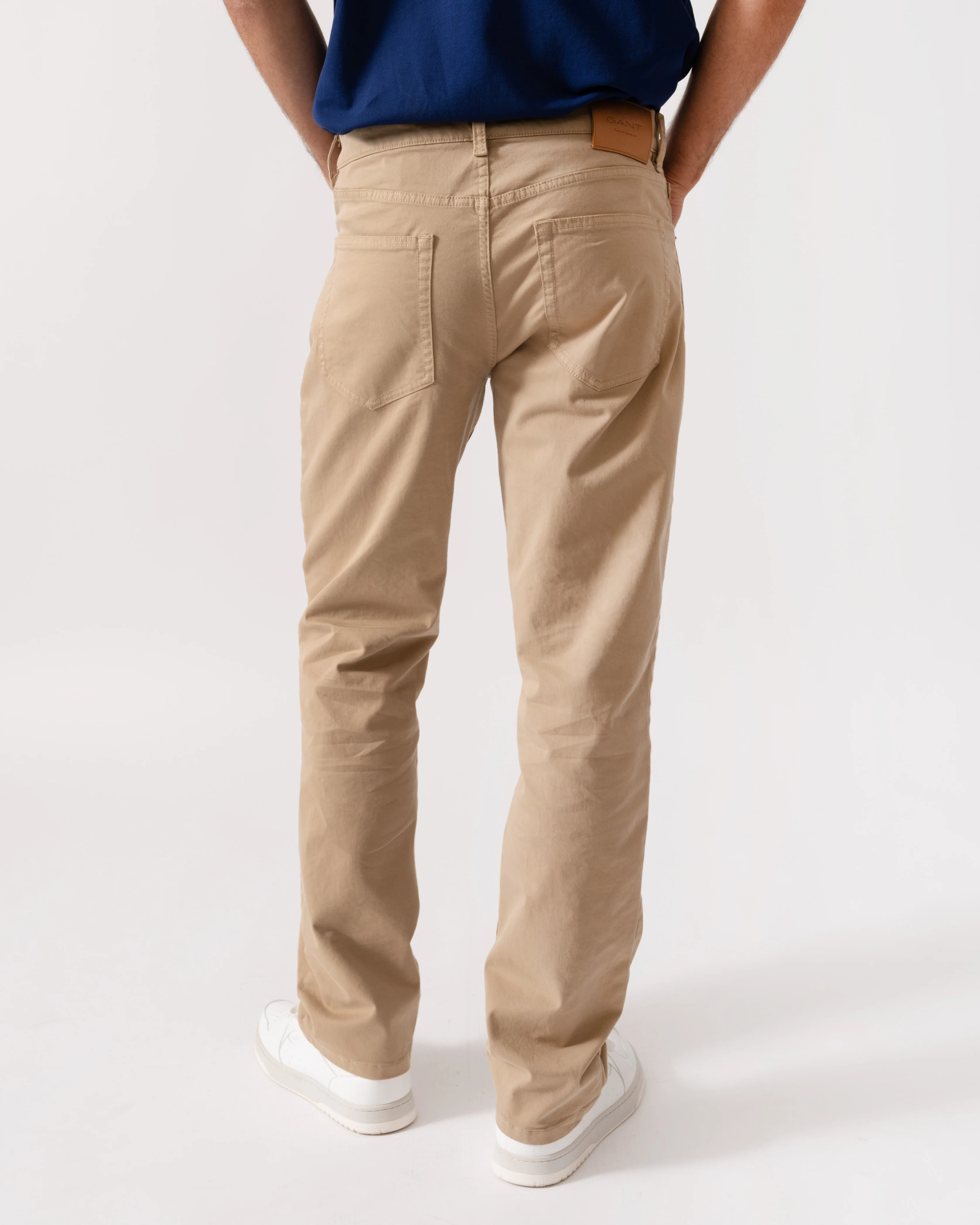 GANT Mens Regular Fit Desert Jeans - 248 Dark Khaki - Image 2