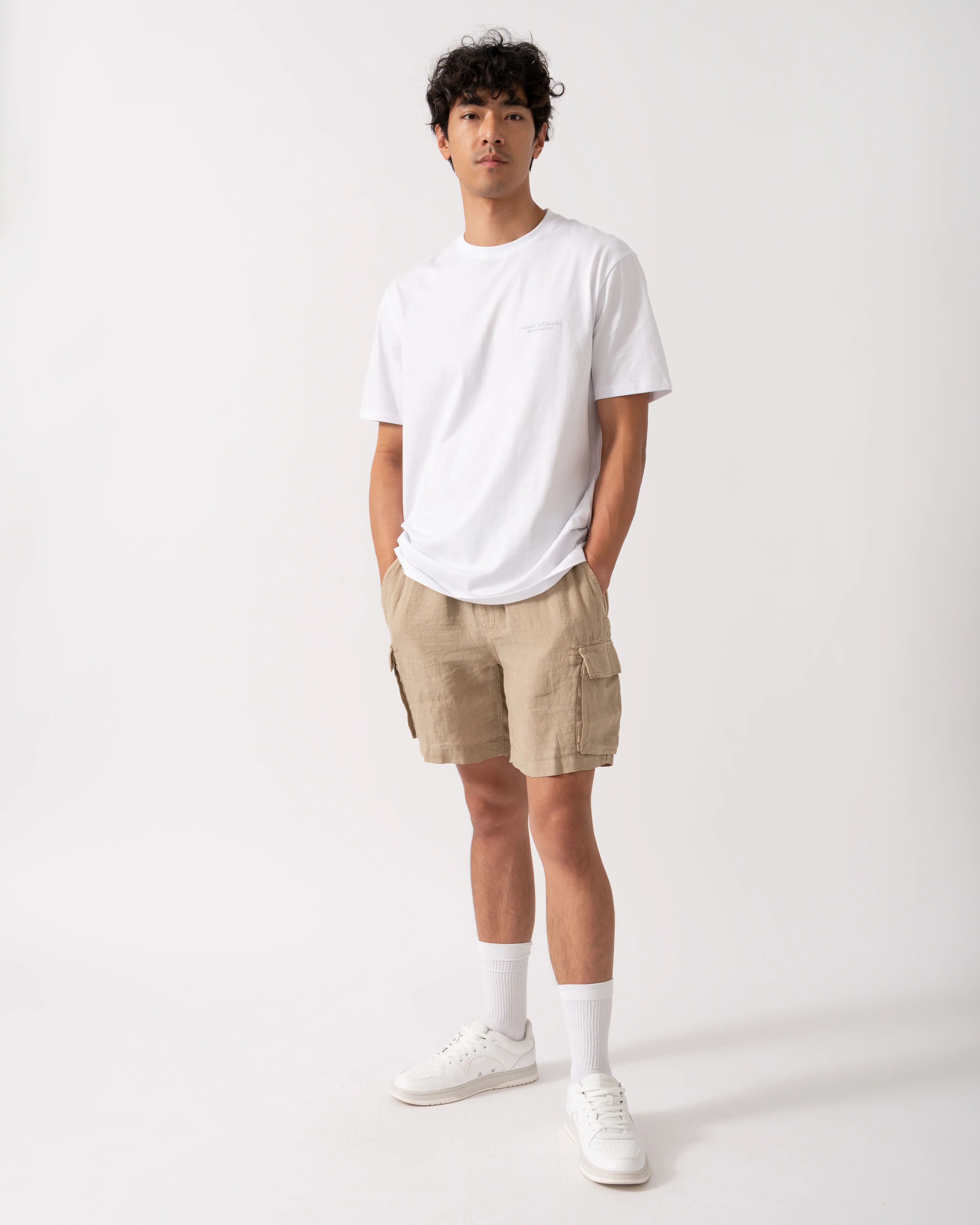 GANT Mens Regular Fit Drawstring Linen Cargo Shorts - 270 Concrete Beige - Image 2