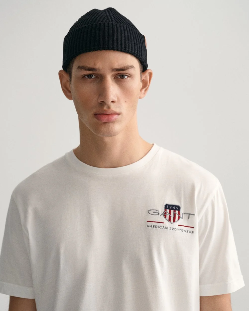 GANT Mens Regular Fit Embroidered Archive Shield T-Shirt - 110 White - Image 2