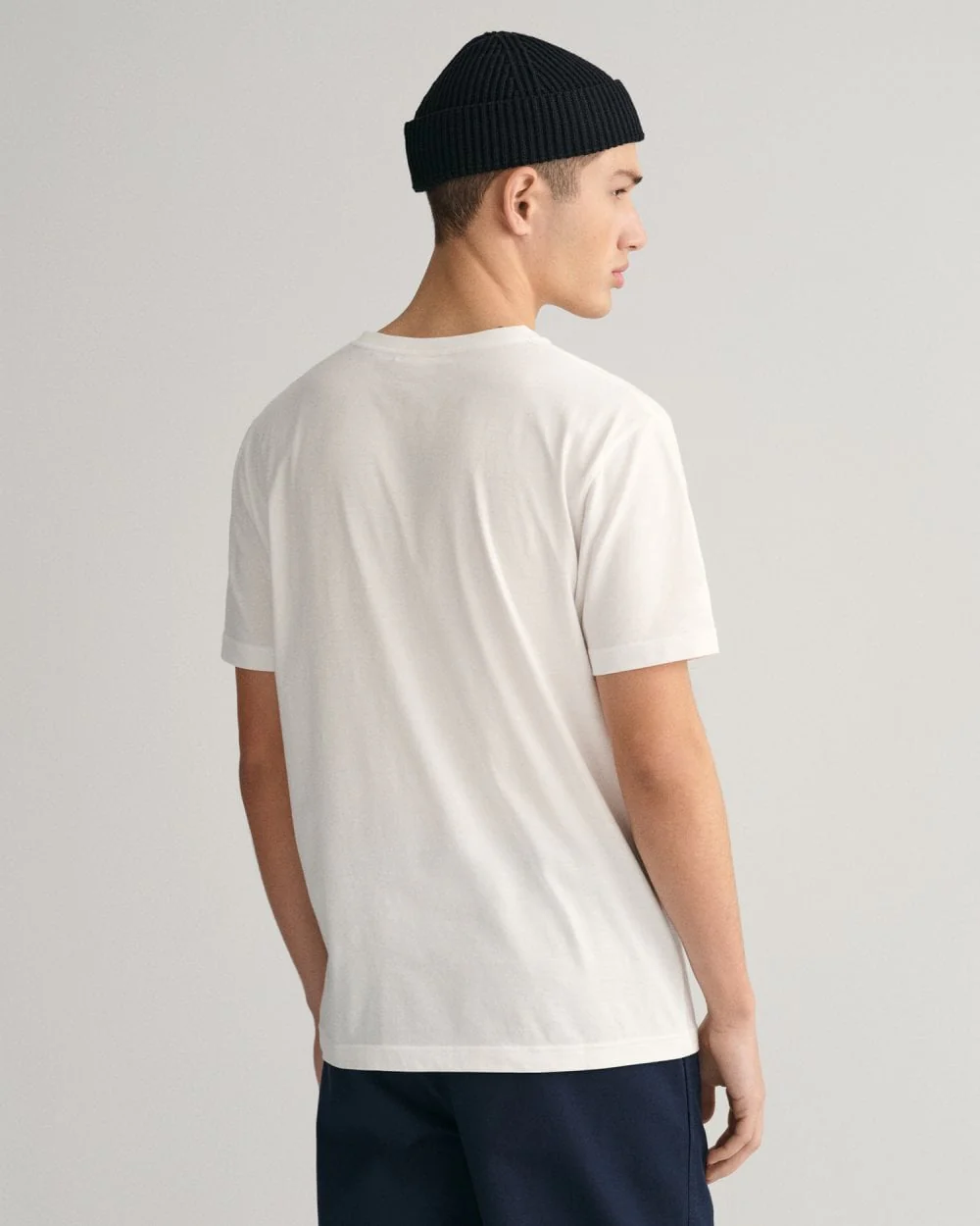 GANT Mens Regular Fit Embroidered Archive Shield T-Shirt - 110 White - Image 3